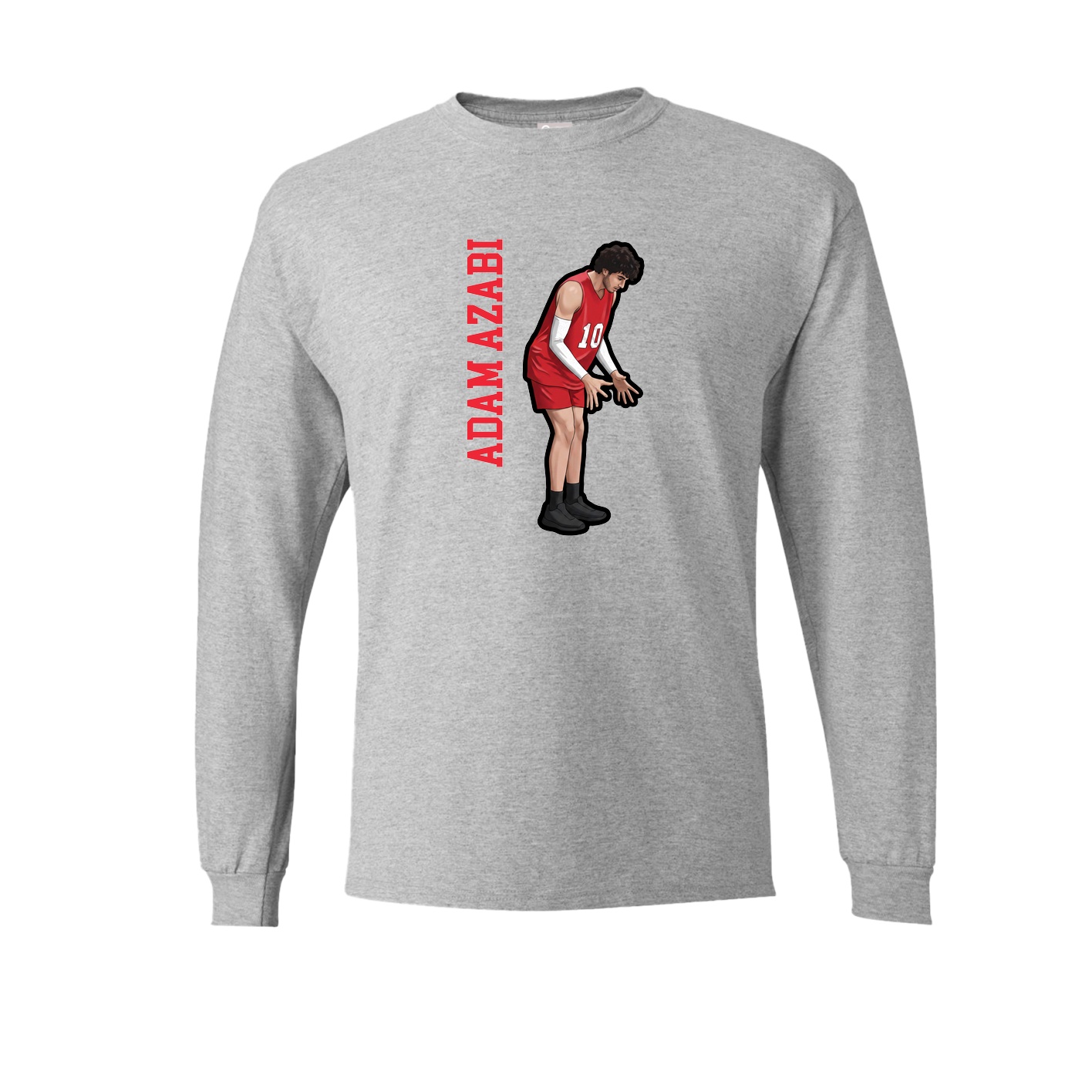 Long Sleeve Tee — Name Vertical in Grey