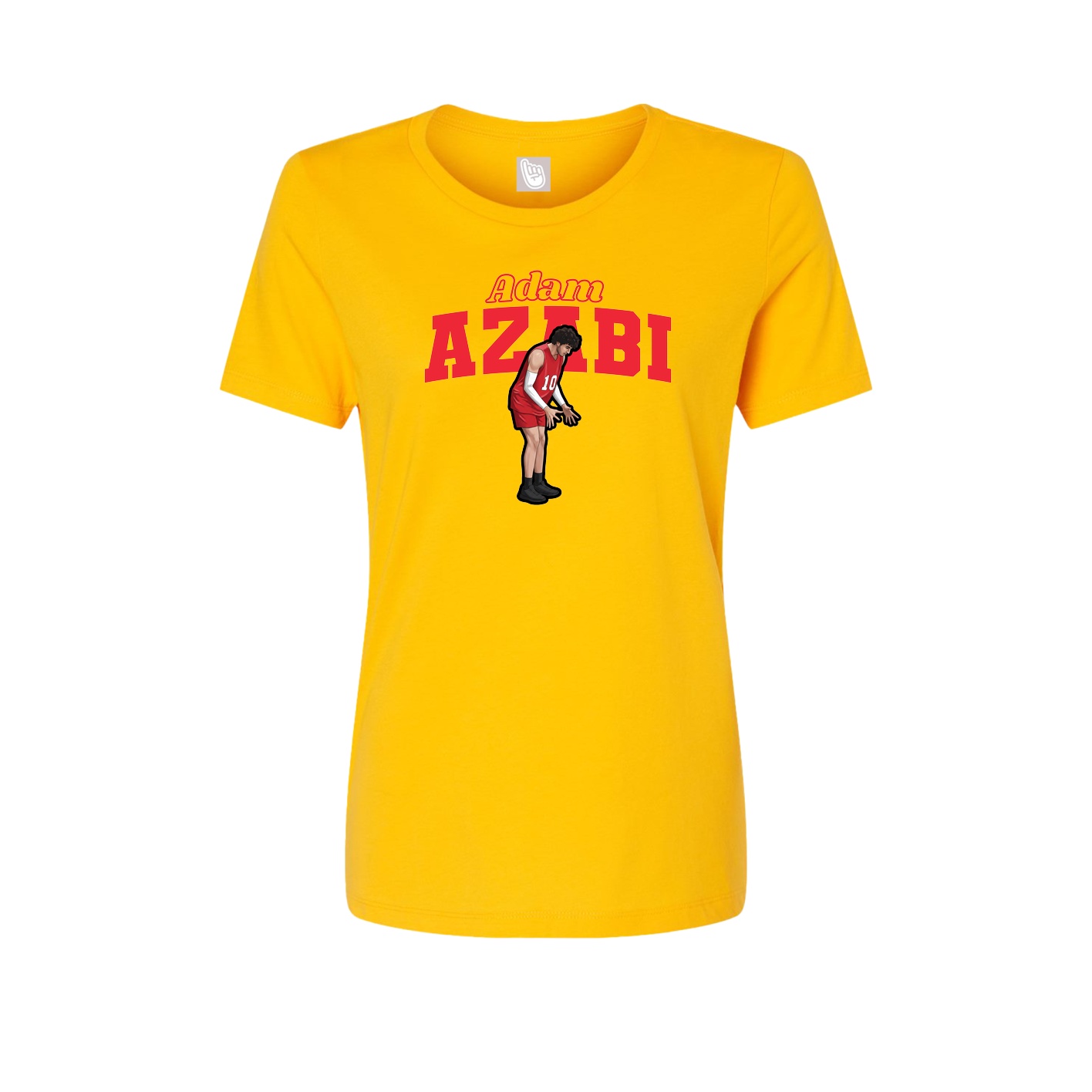 Fitted Women's Tee — Name Arch in Gold