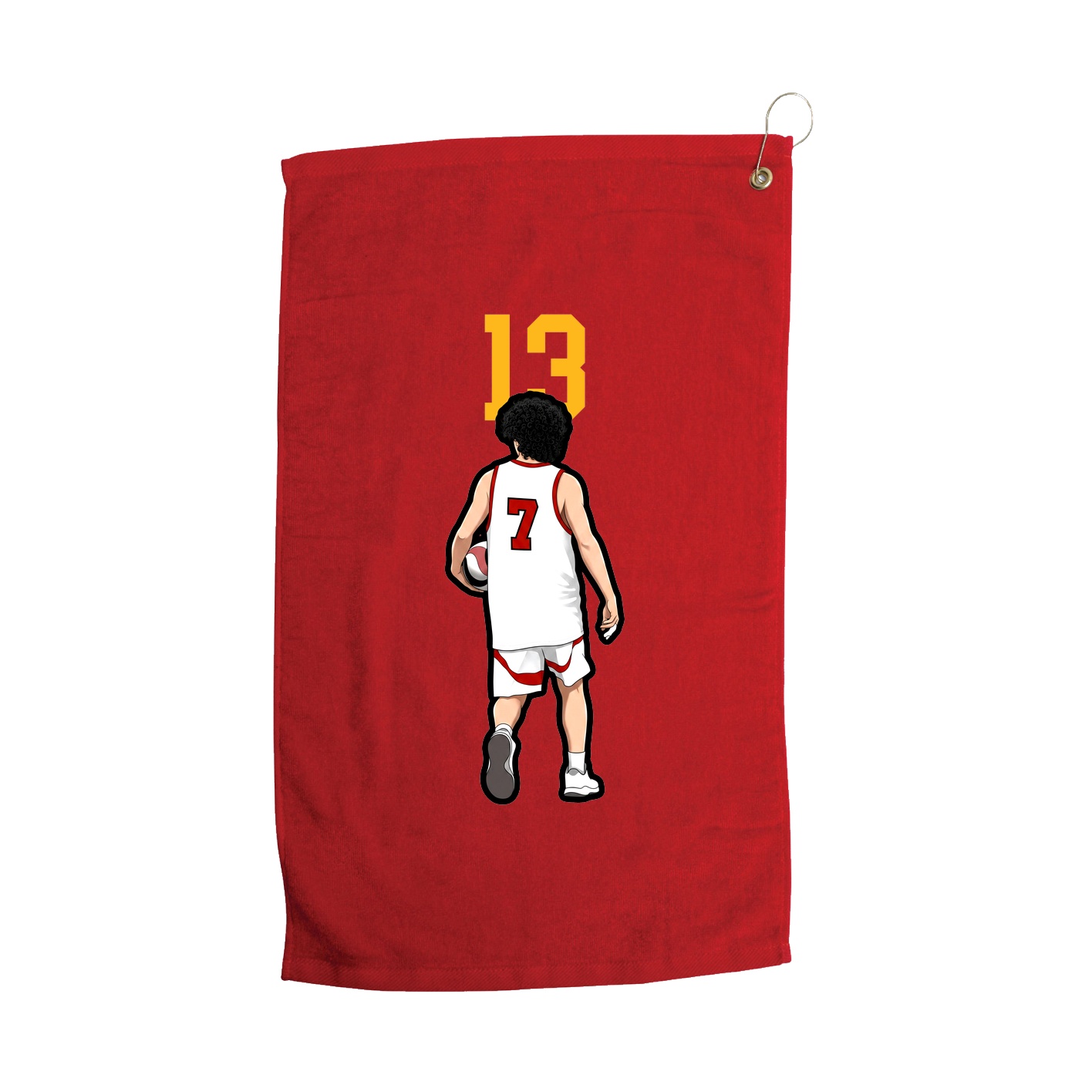 Golf Towel — Number Top in Red