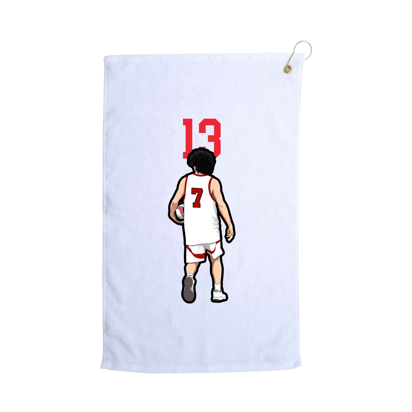 Golf Towel — Number Top in White