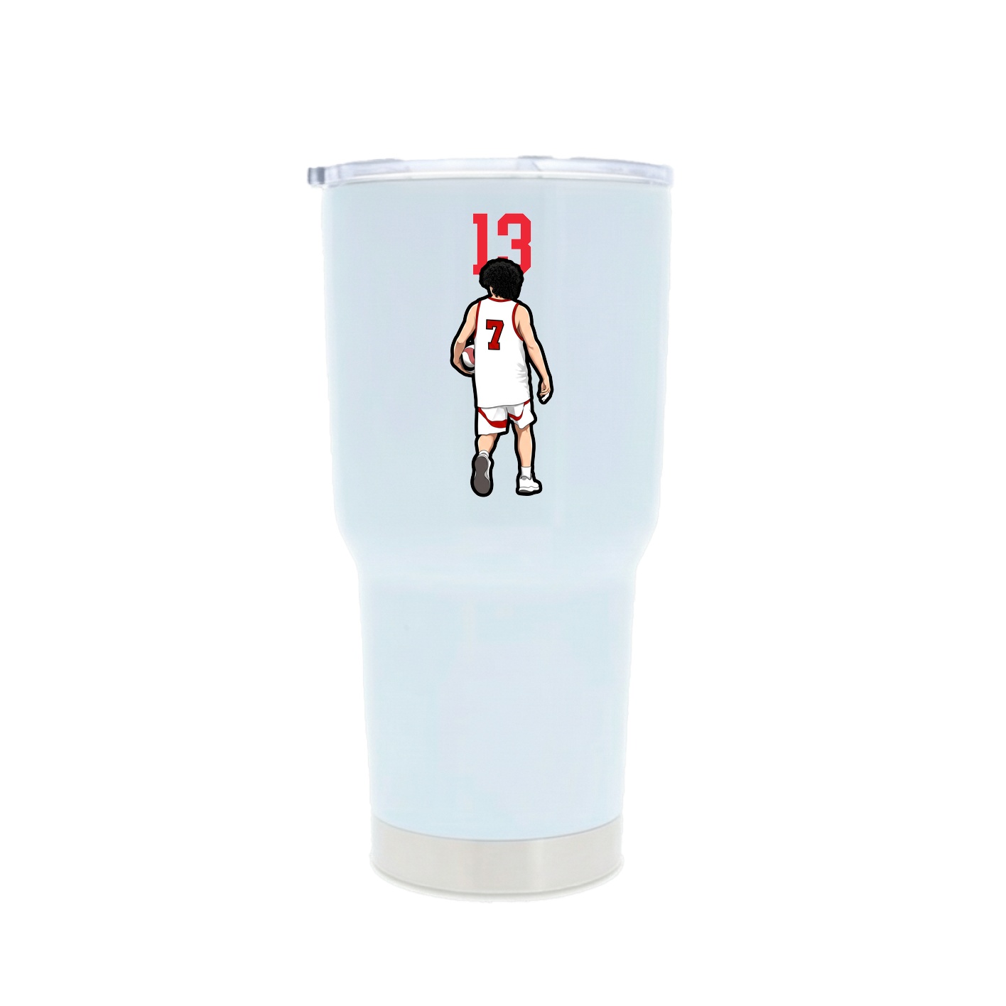 30oz Stainless Steel Tumbler — Number Top in White