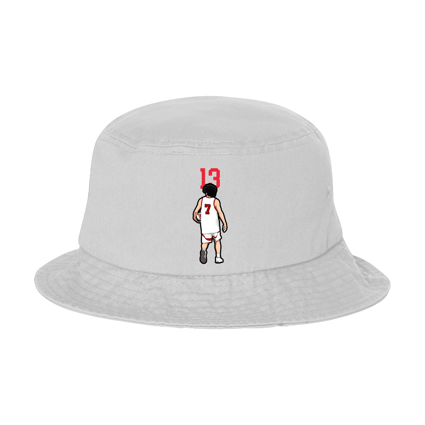 Bucket Cap — Number Top in White