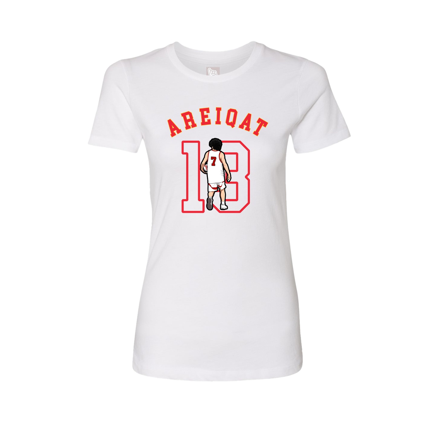 Fitted Women's Tee — Shirsey Arch in White