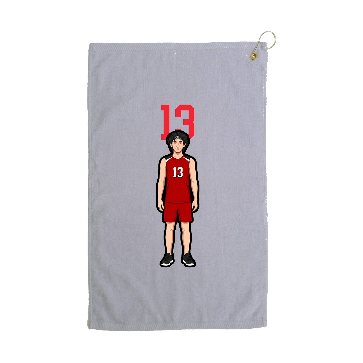 Golf Towel — Number Top in Grey