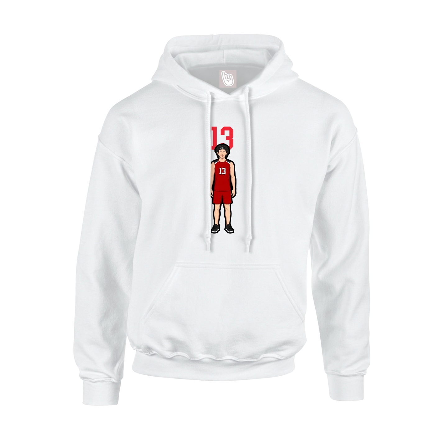 Youth Hoodie — Number Top in White
