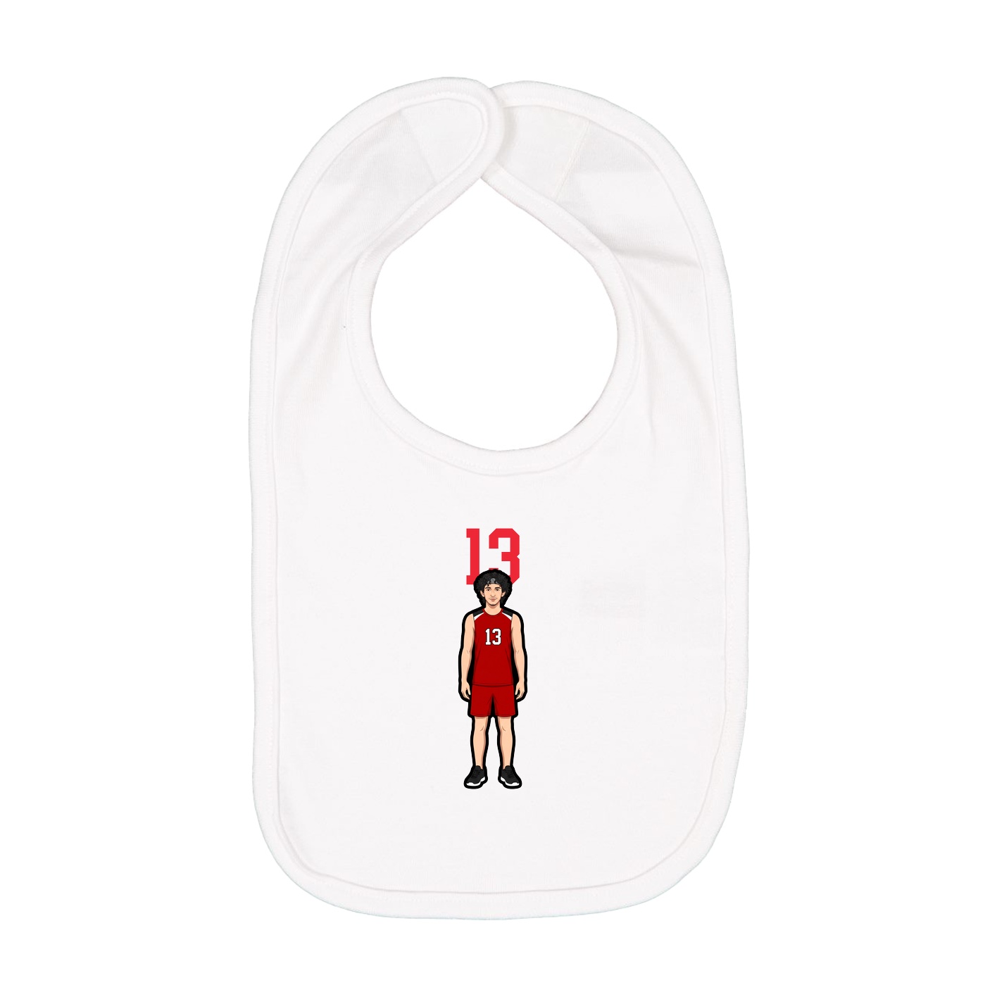 Infant Bib — Number Top in White