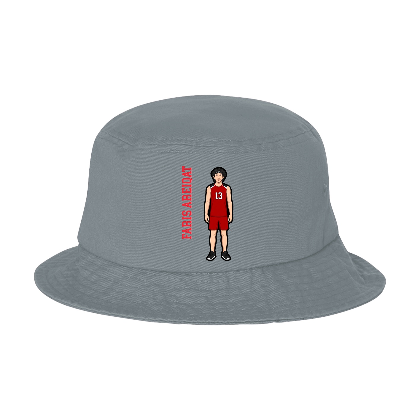Bucket Cap — Name Vertical in Grey
