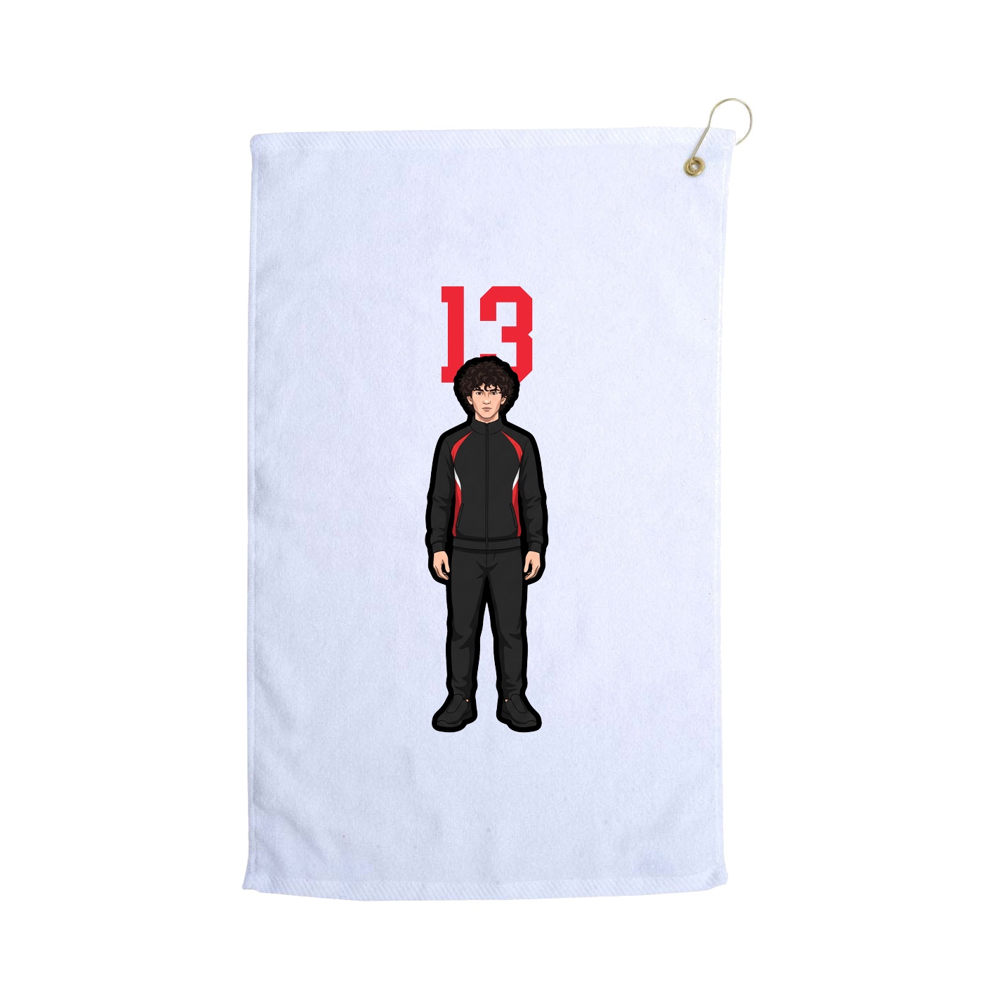 Golf Towel — Number Top in White