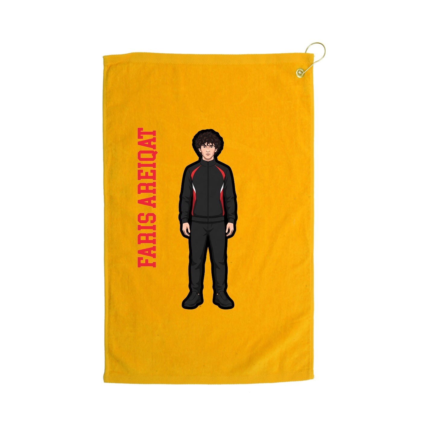 Golf Towel — Name Vertical in Gold