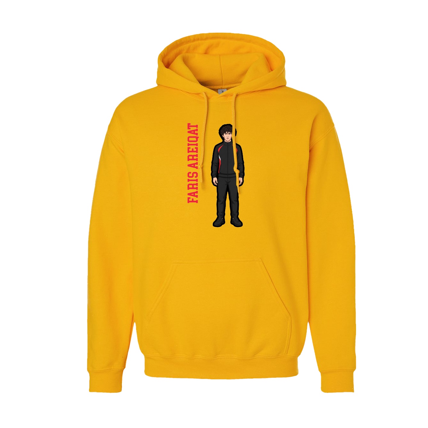 Youth Hoodie — Name Vertical in Gold