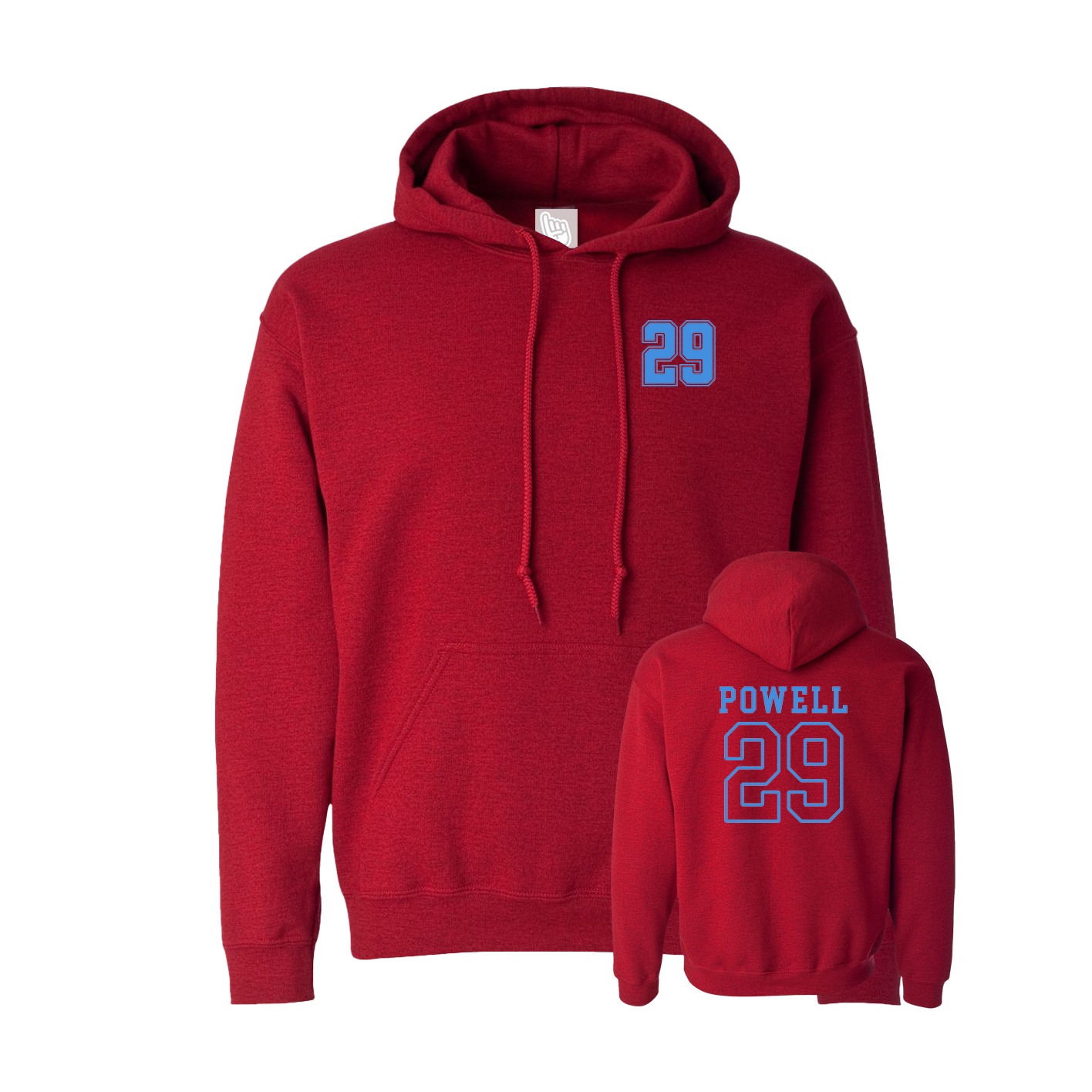 Hoodie — Chest Back in Crimson