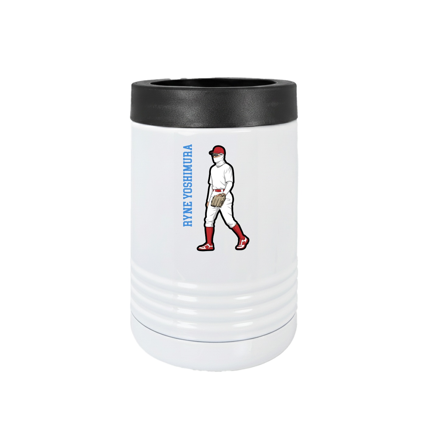 Beverage Holder — Name Vertical in White