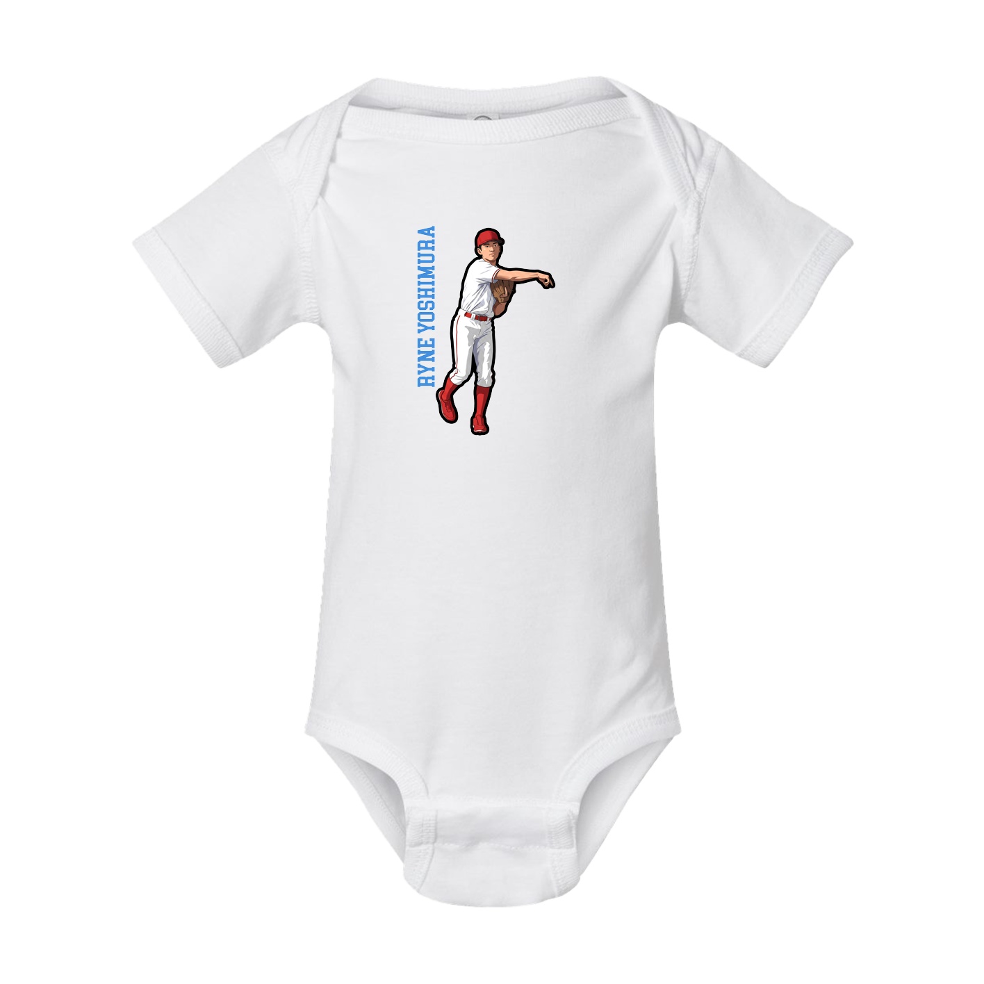 Baby Onesie — Name Vertical in White