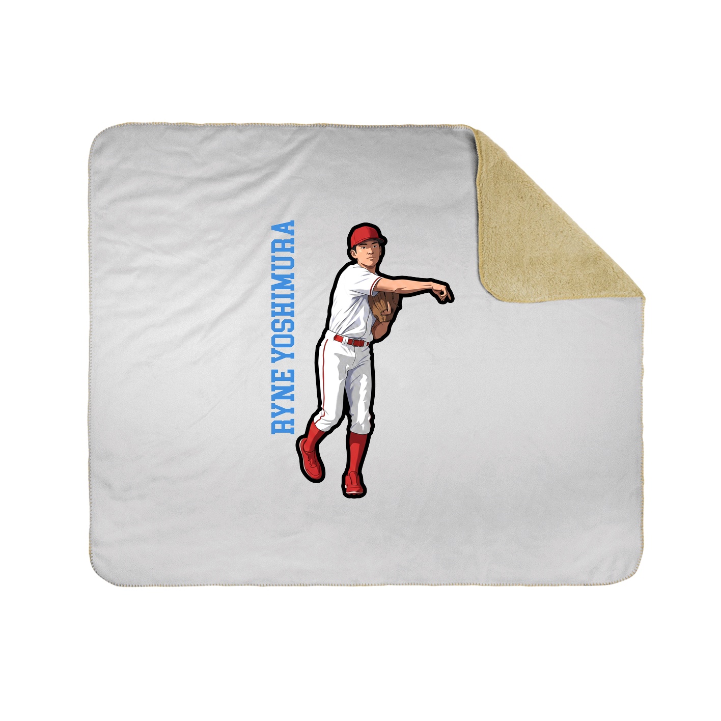 Throw Blanket — Name Vertical in White