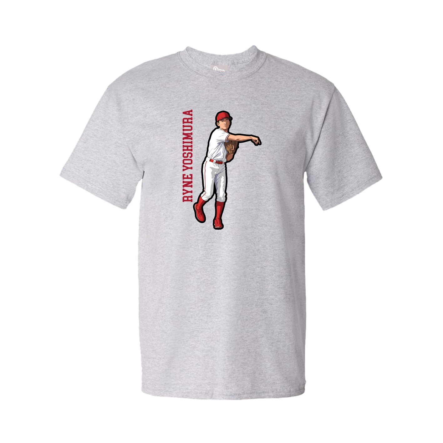 Tee — Name Vertical in Grey