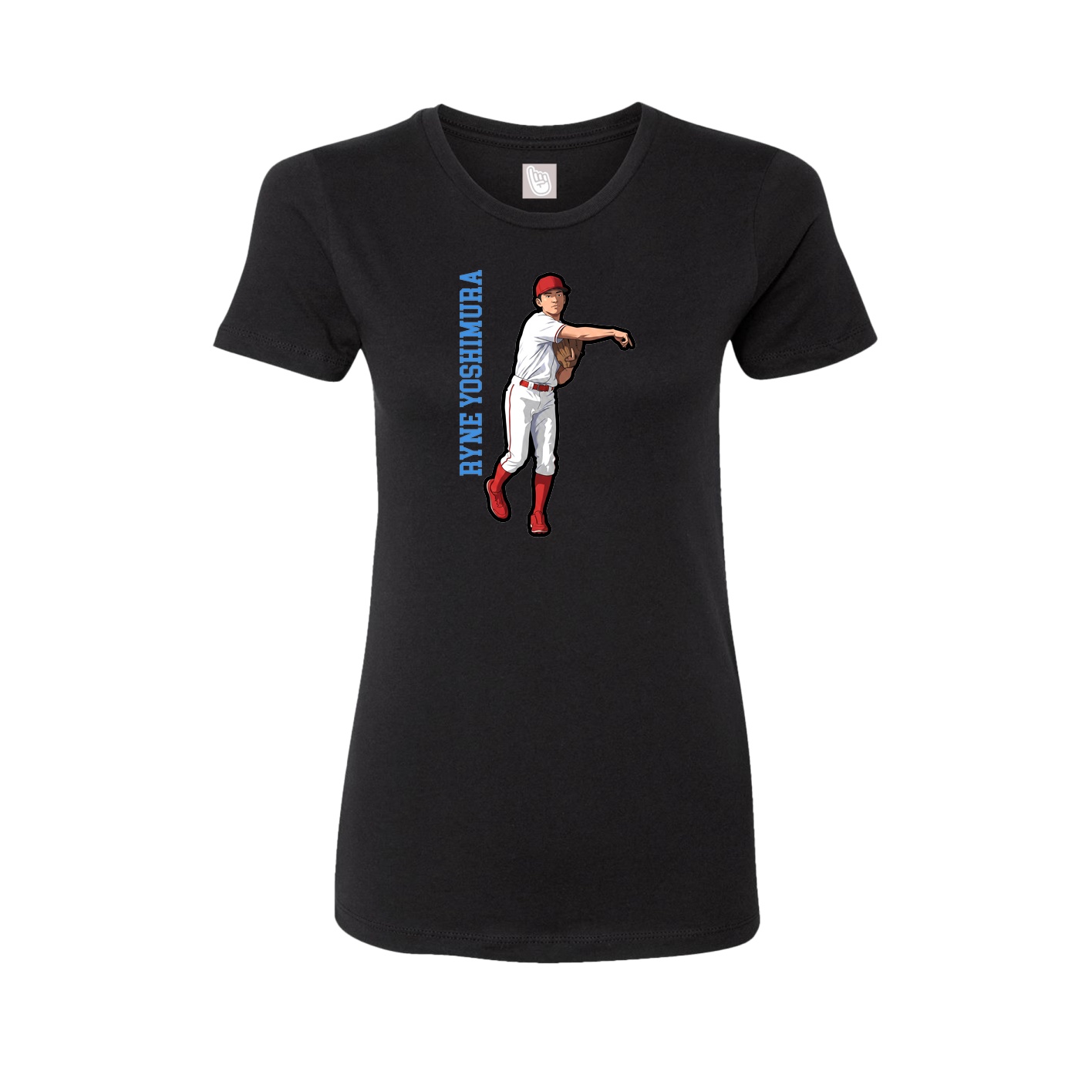 Fitted Women's Tee — Name Vertical in Black