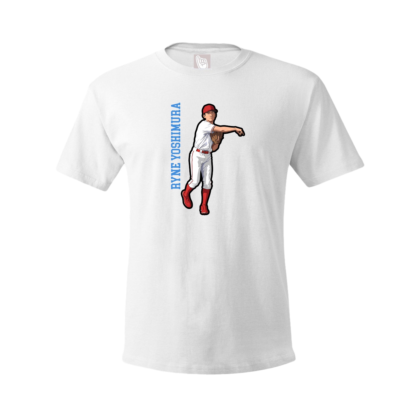 Youth Tee — Name Vertical in White
