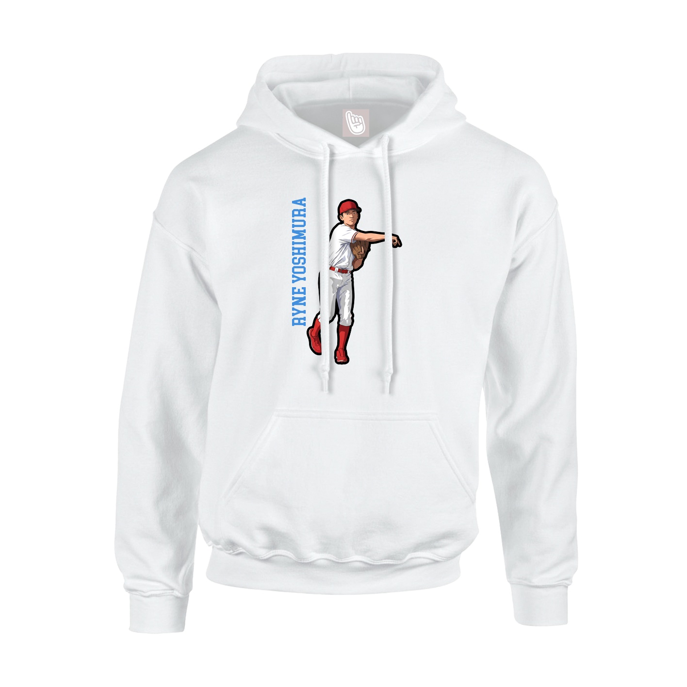 Hoodie — Name Vertical in White