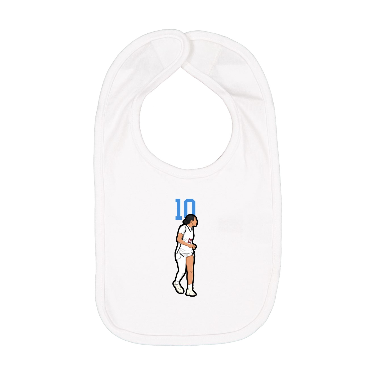 Infant Bib — Number Top in White