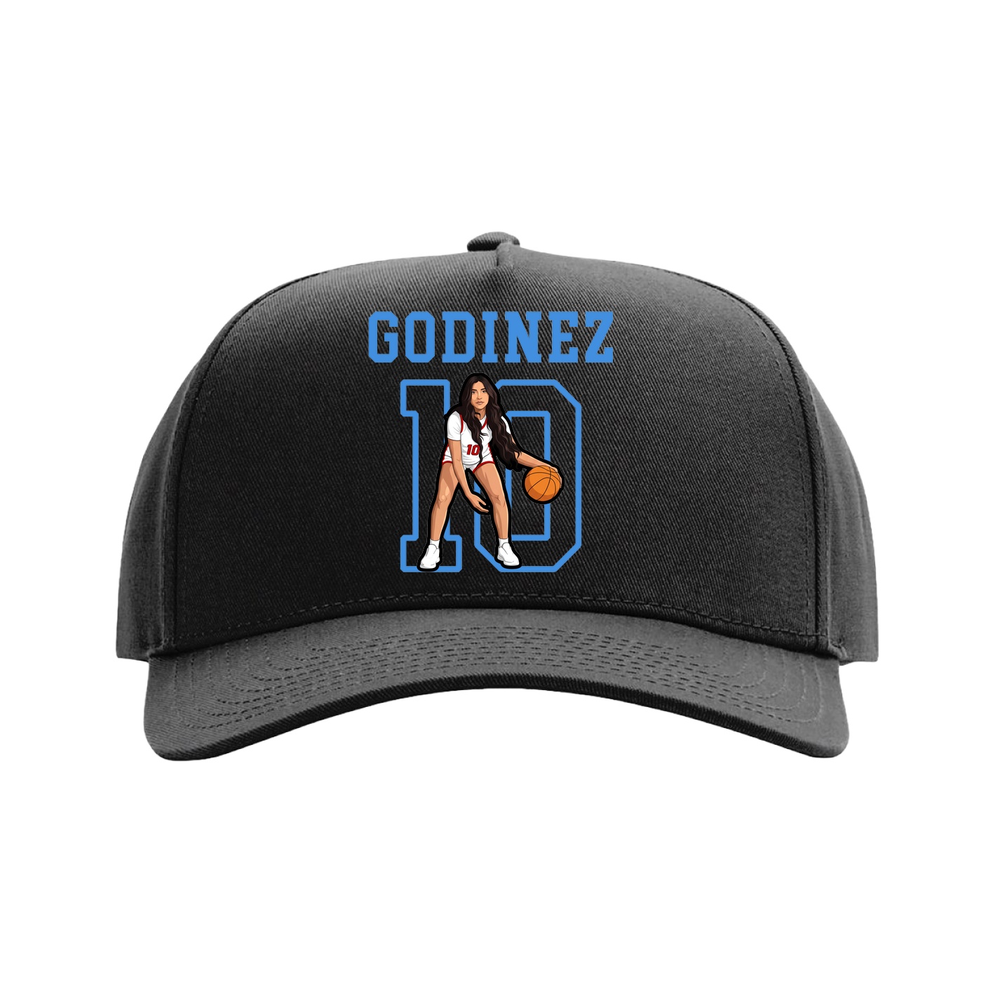 Full Fabric Five-Panel Champ Cap — Shirsey in Black