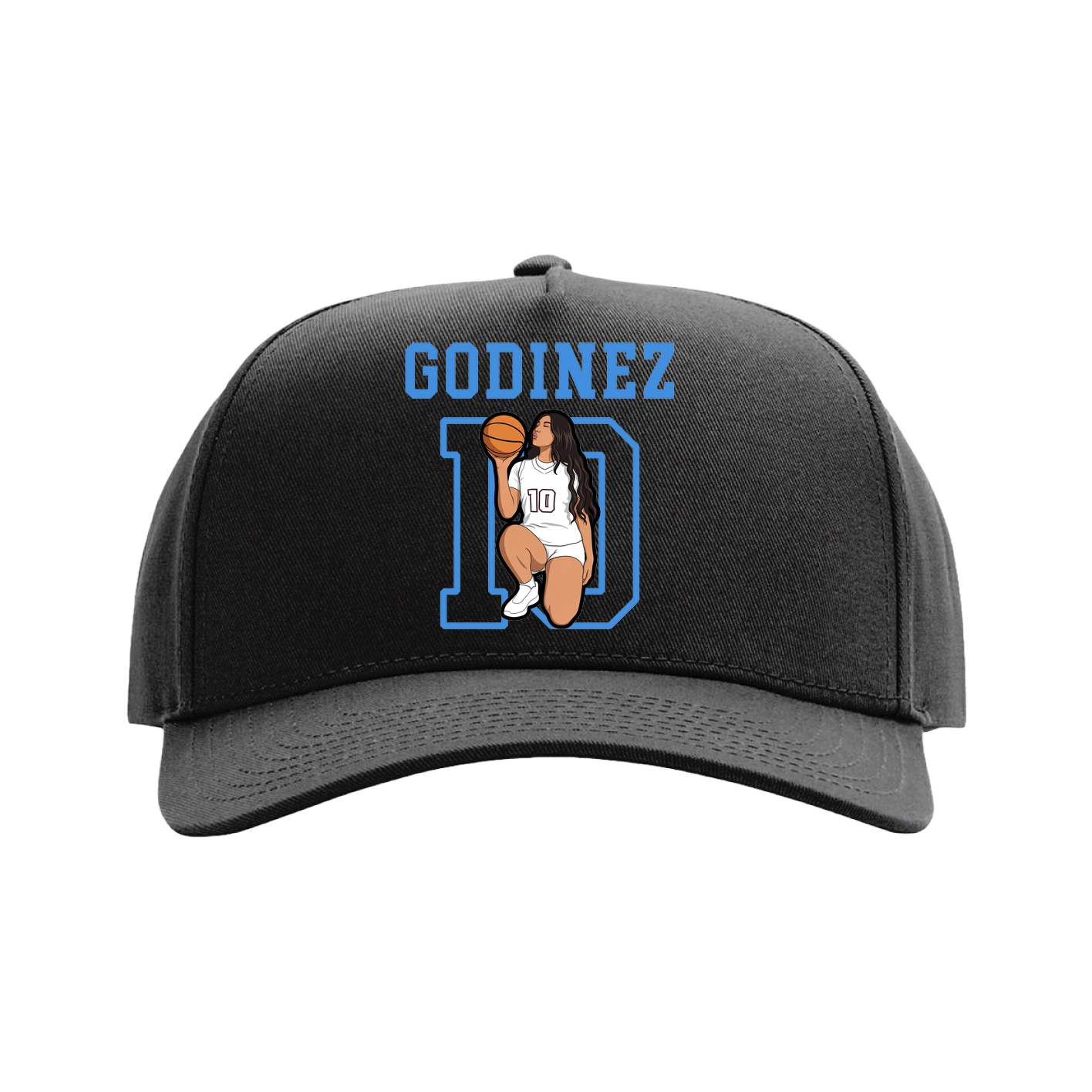 Full Fabric Five-Panel Champ Cap — Shirsey in Black