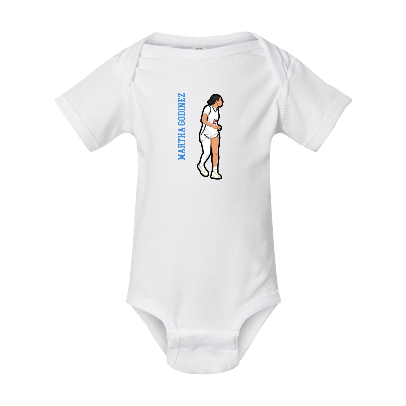 Baby Onesie — Name Vertical in White