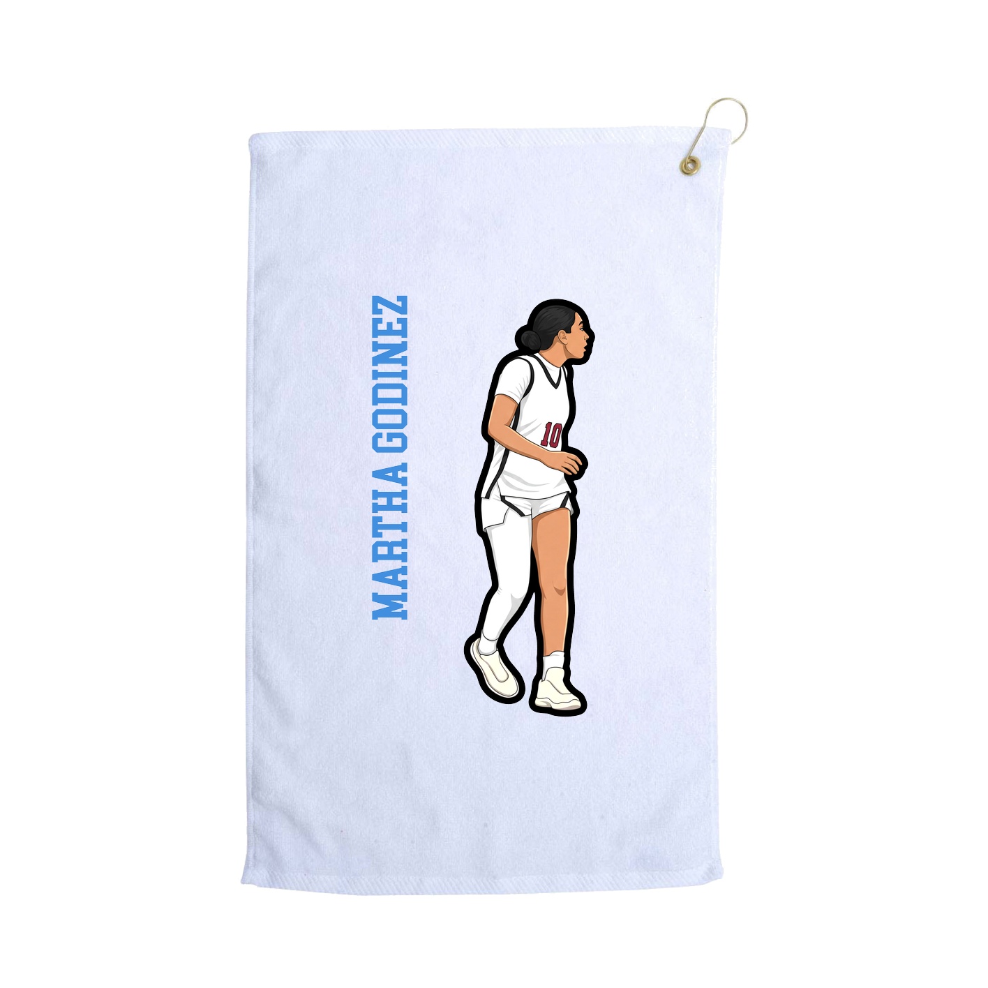 Golf Towel — Name Vertical in White