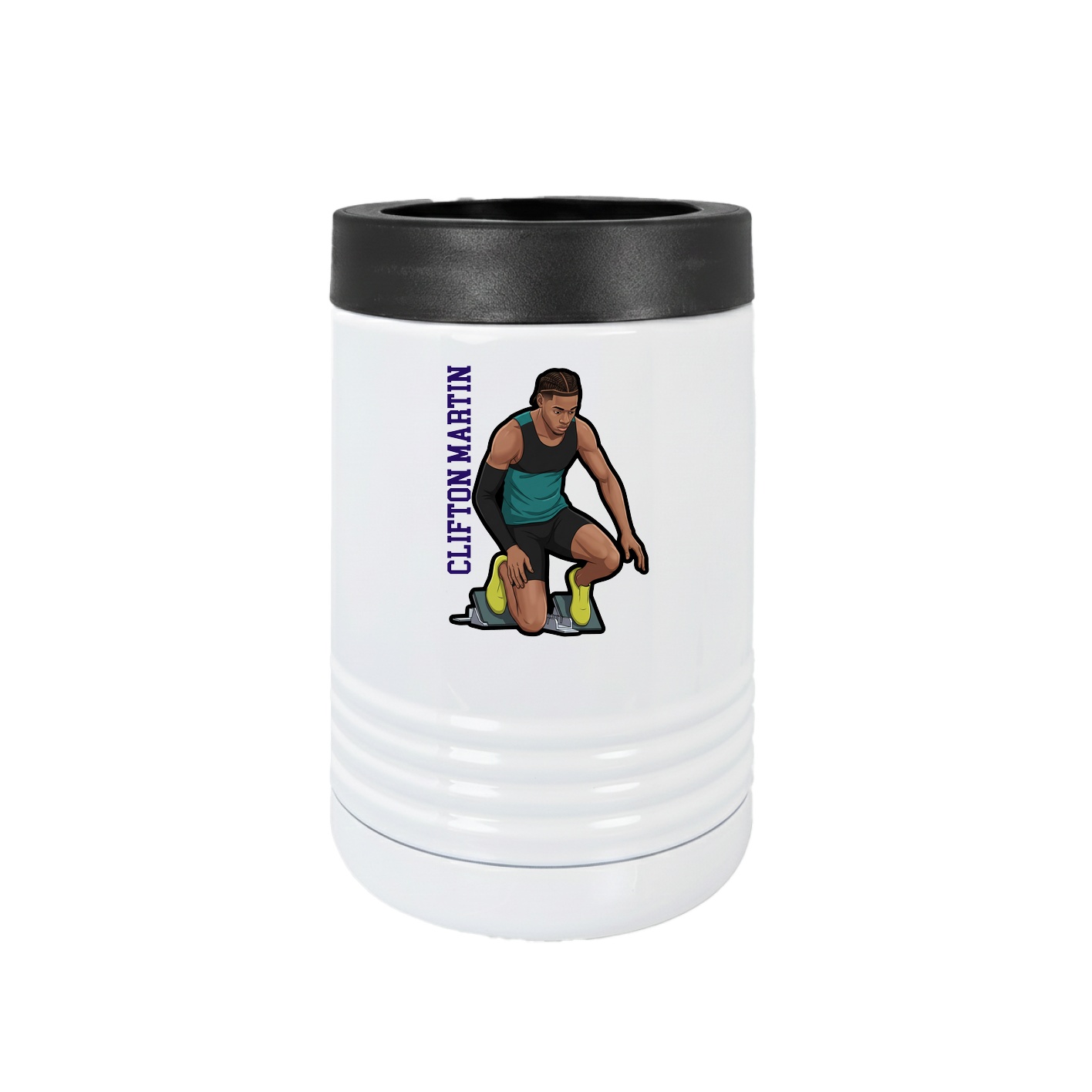 Beverage Holder — Name Vertical in White