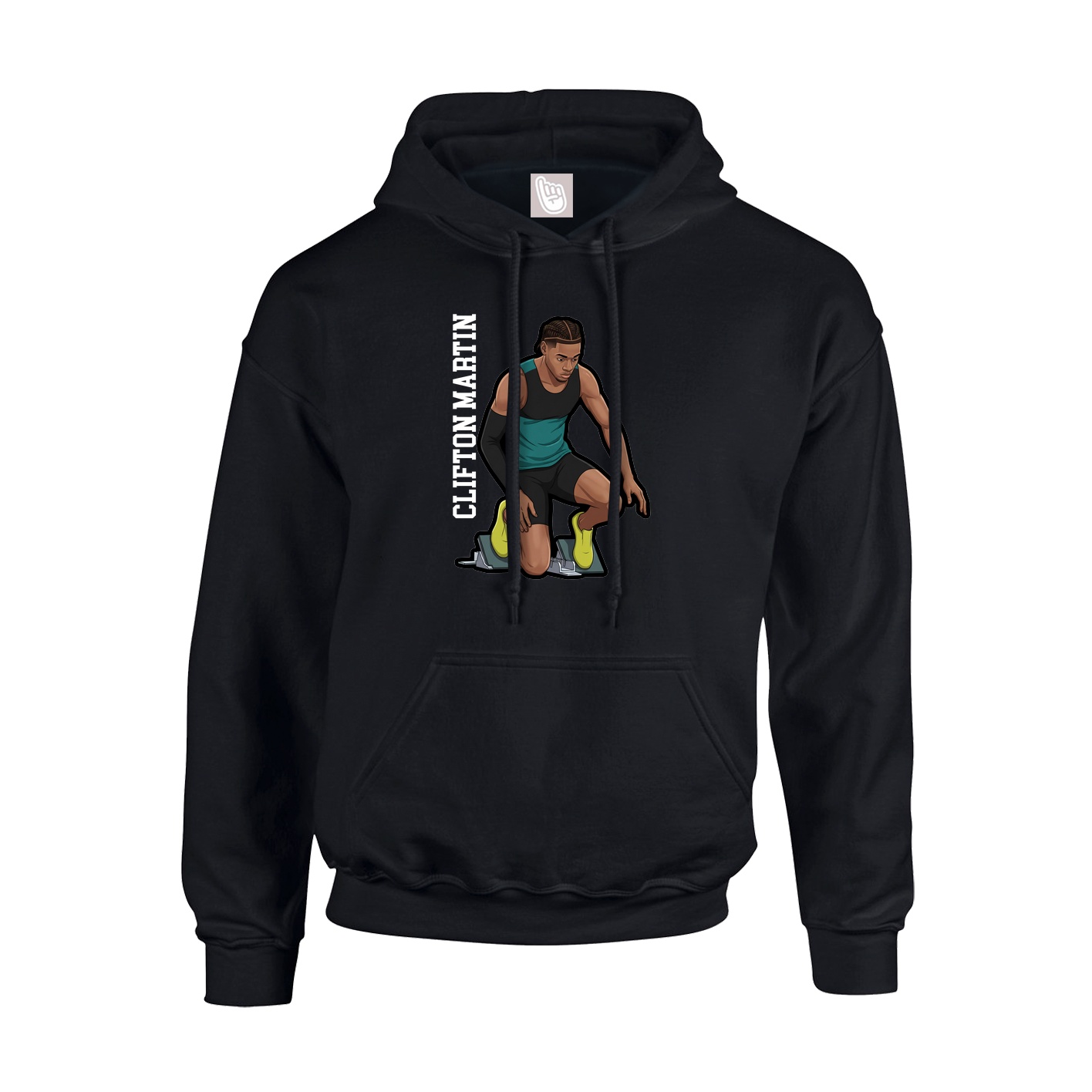Youth Hoodie — Name Vertical in Black
