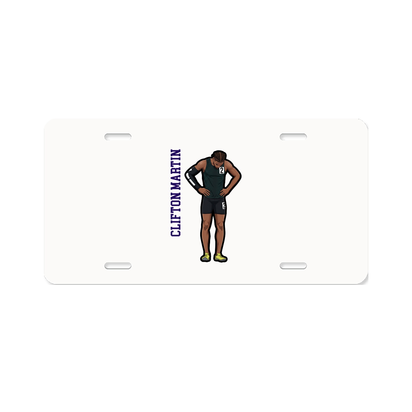 License Plate — Name Vertical in Classic
