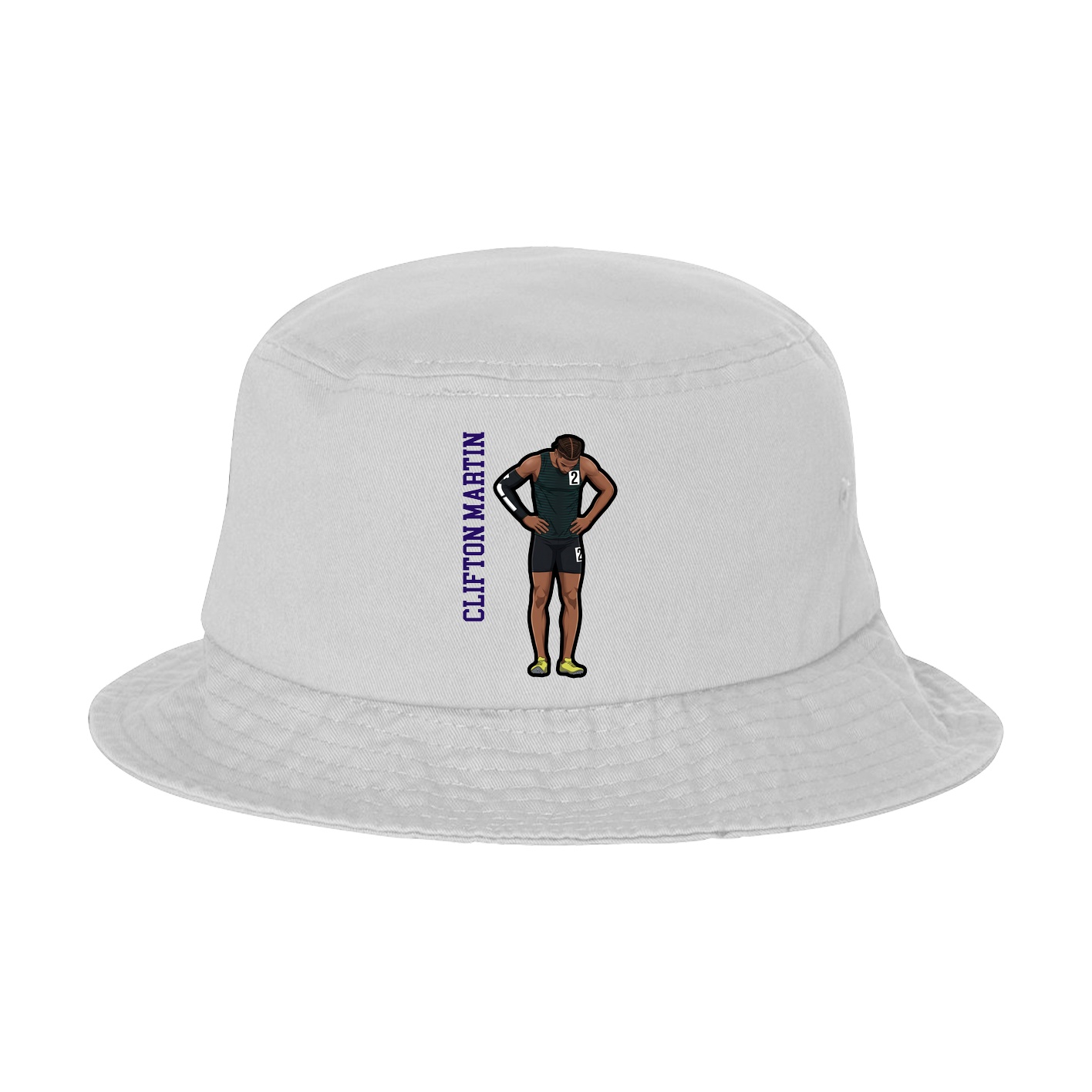 Bucket Cap — Name Vertical in White