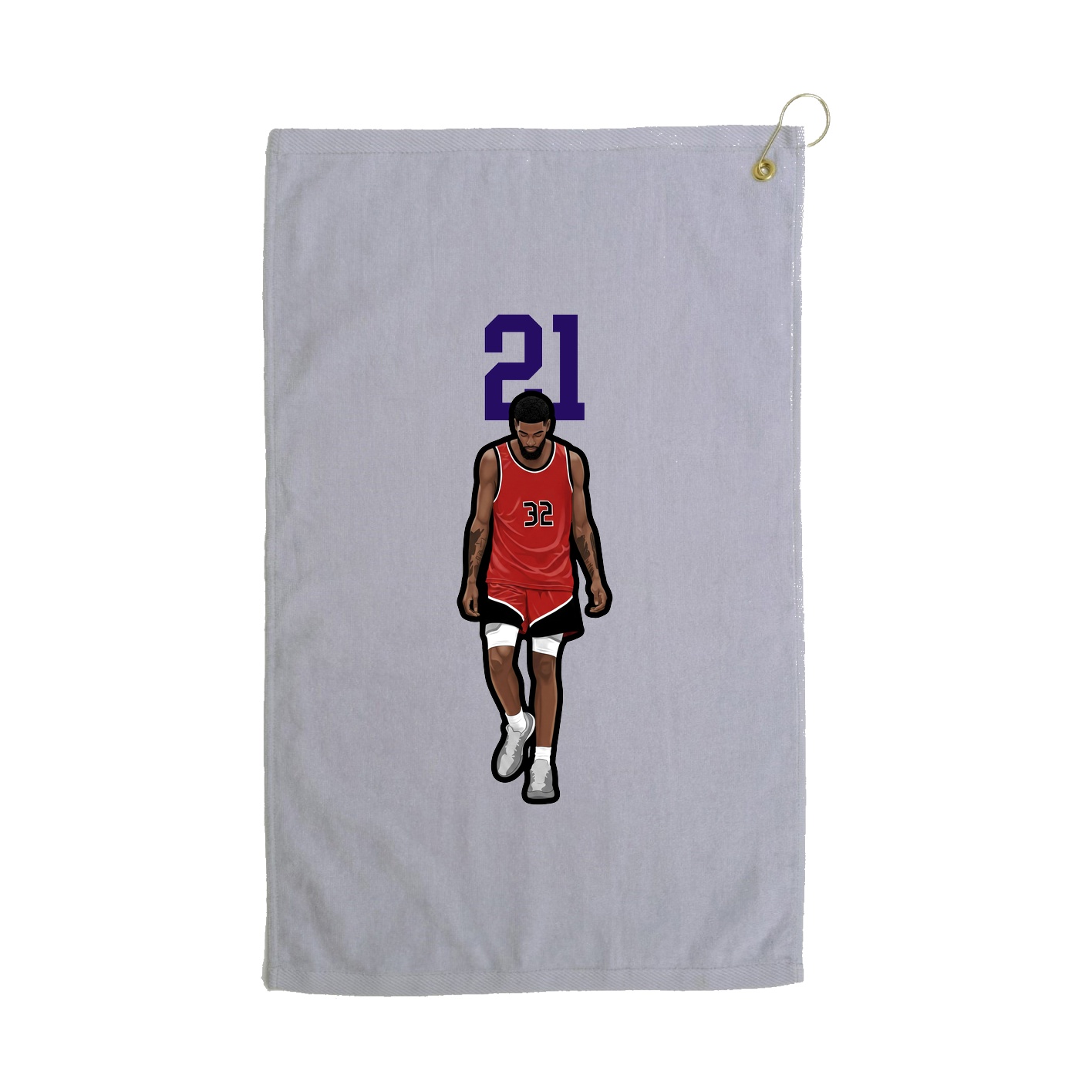 Golf Towel — Number Top in Grey