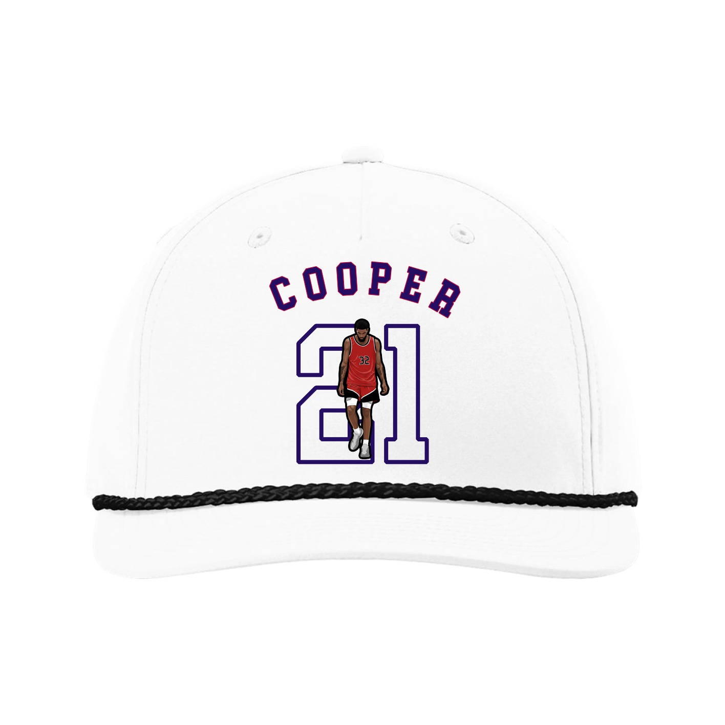 Five-Panel Classic Rope Cap — Shirsey Arch in White