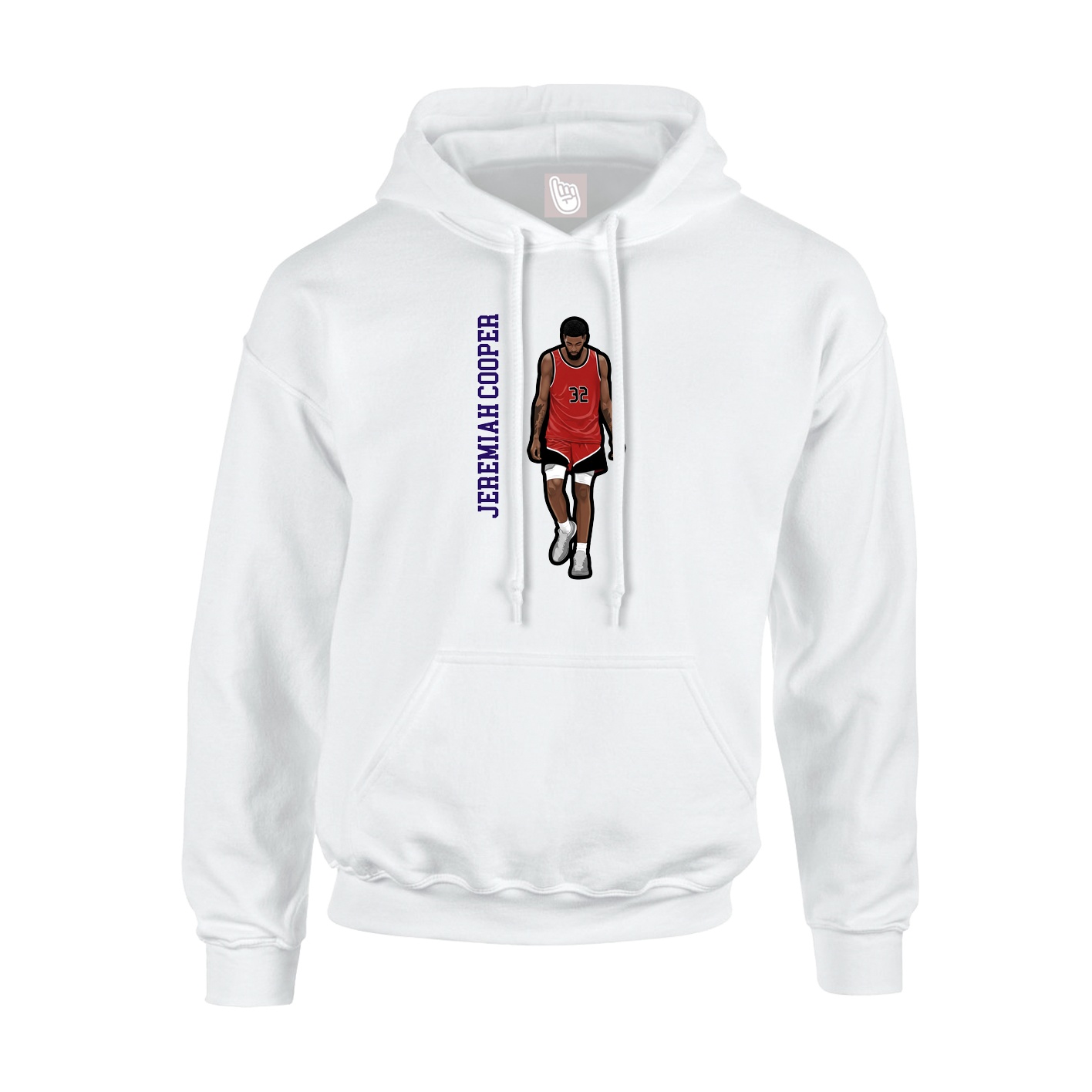 Youth Hoodie — Name Vertical in White
