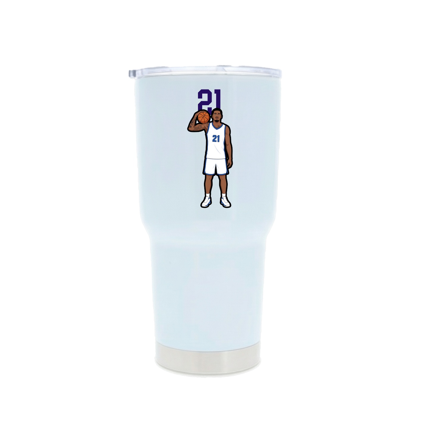 30oz Stainless Steel Tumbler — Number Top in White
