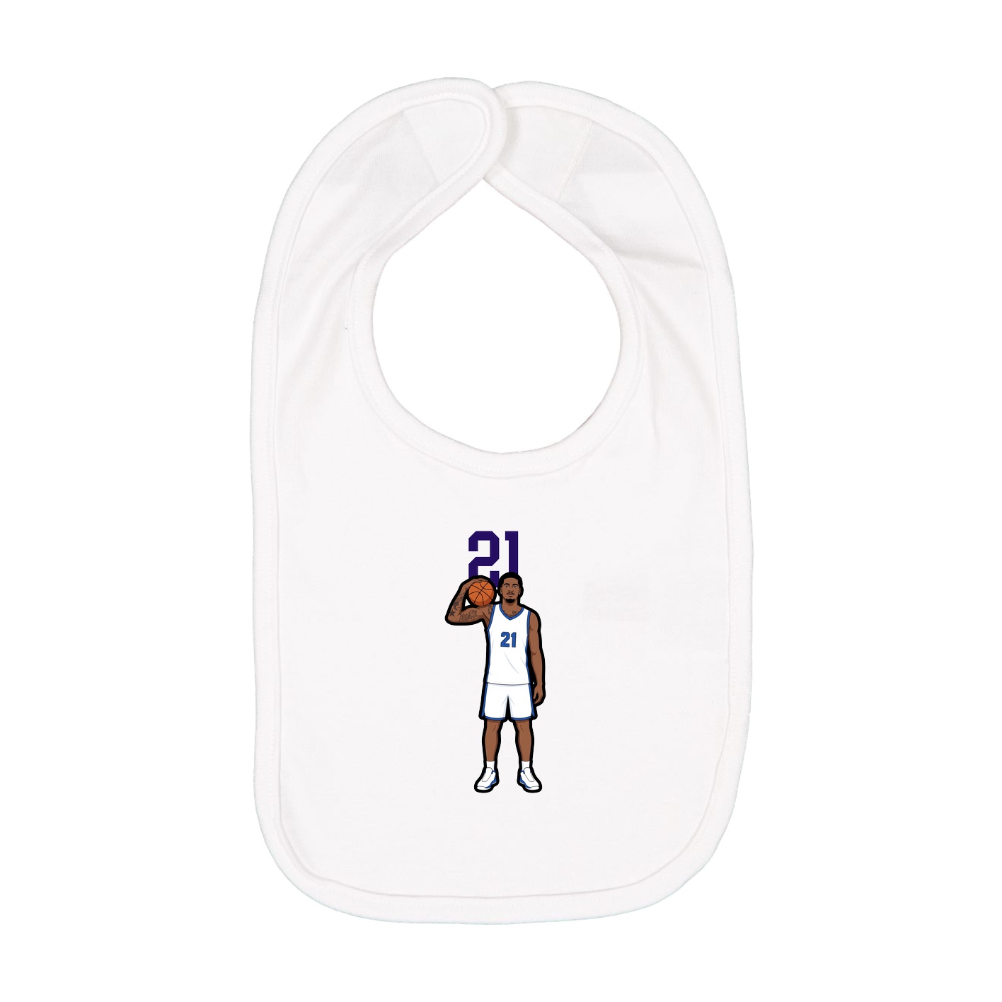 Infant Bib — Number Top in White