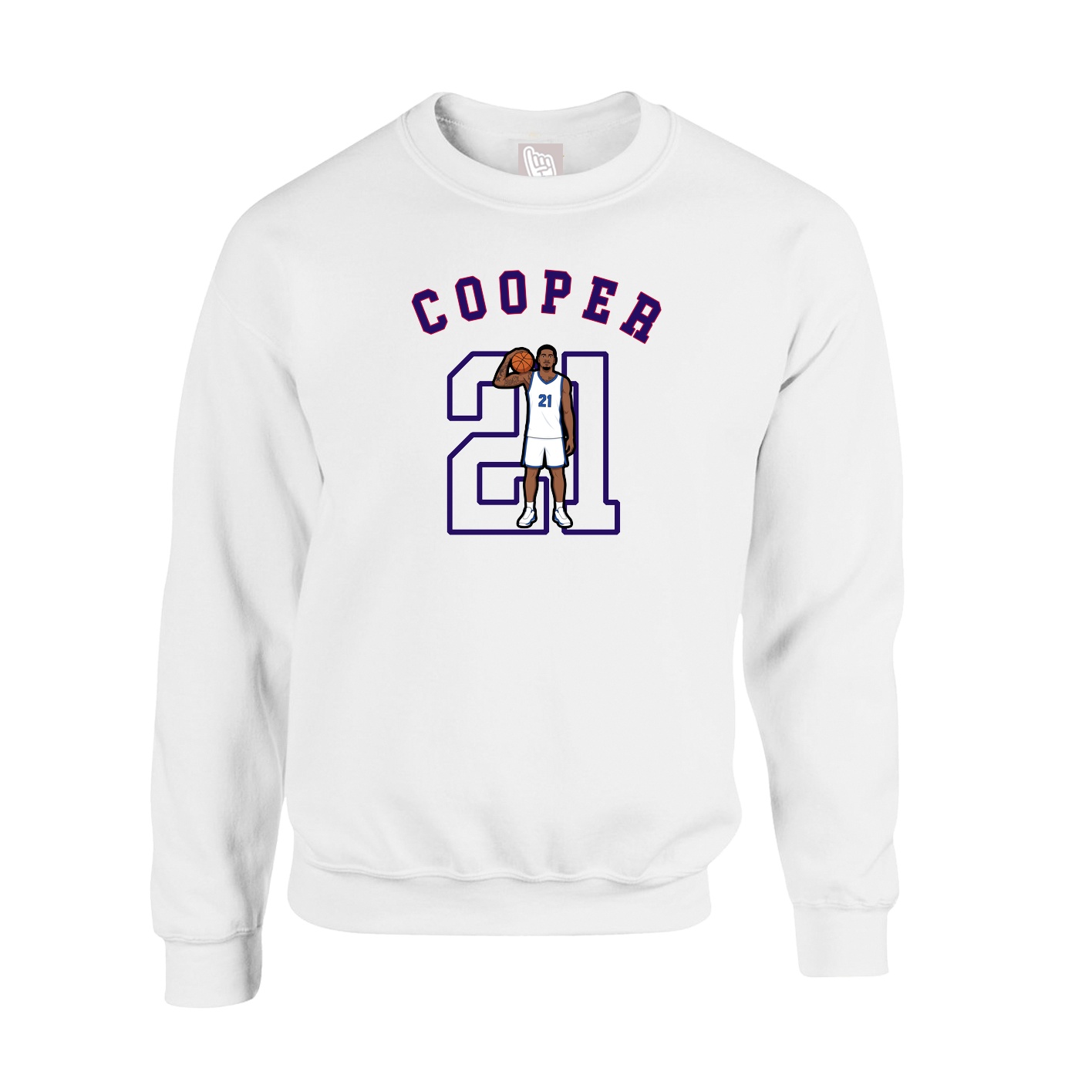 Fleece Crew — Shirsey Arch in White