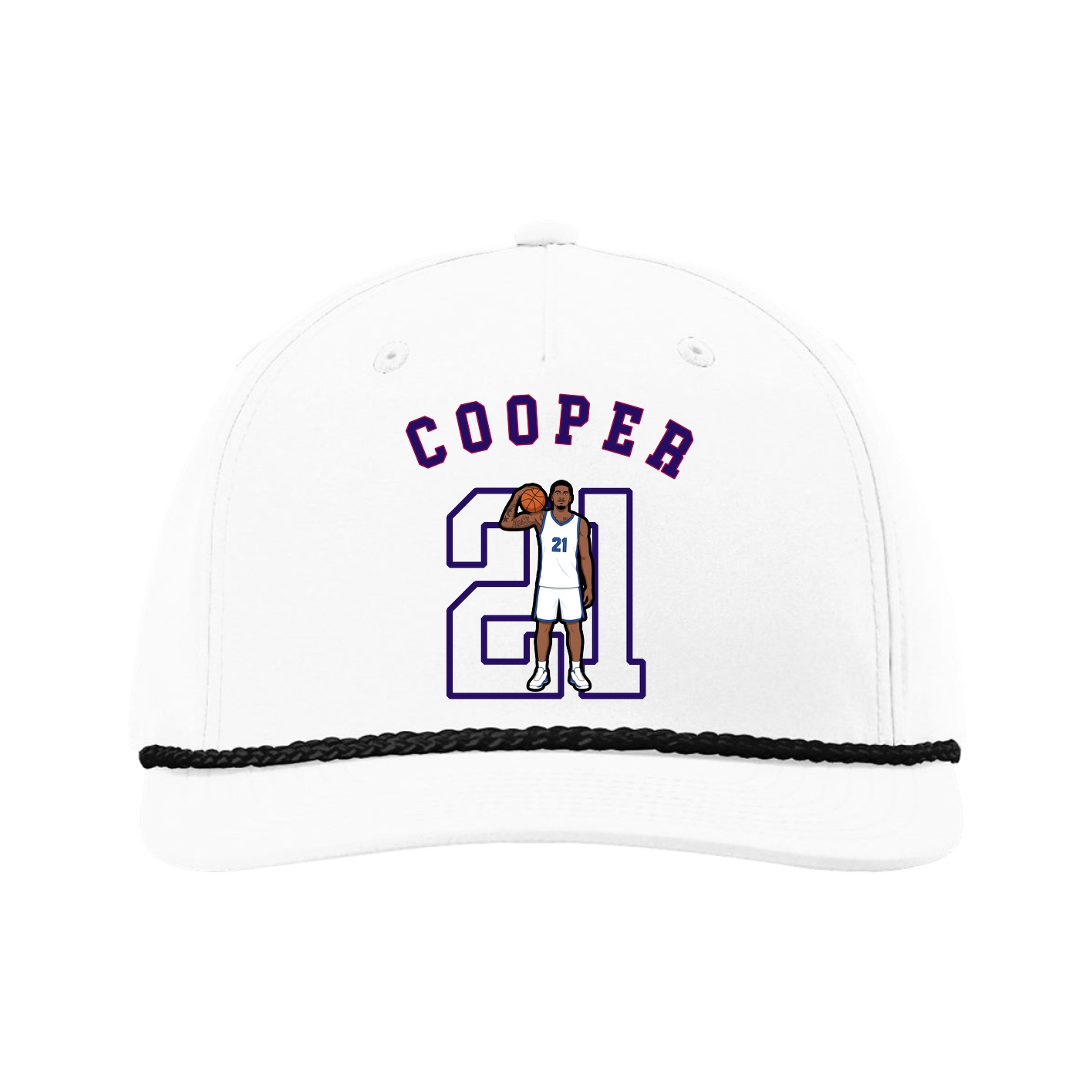 Five-Panel Classic Rope Cap — Shirsey Arch in White