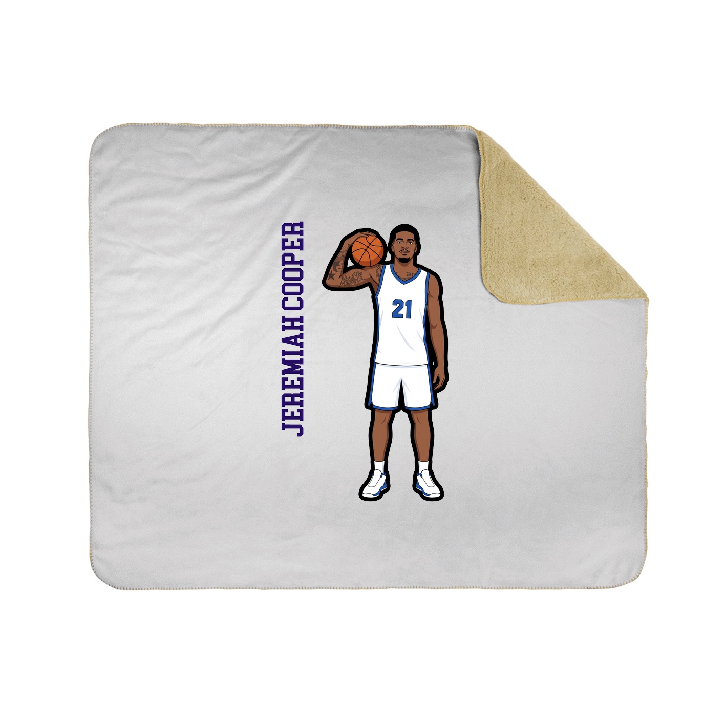 Throw Blanket — Name Vertical in White