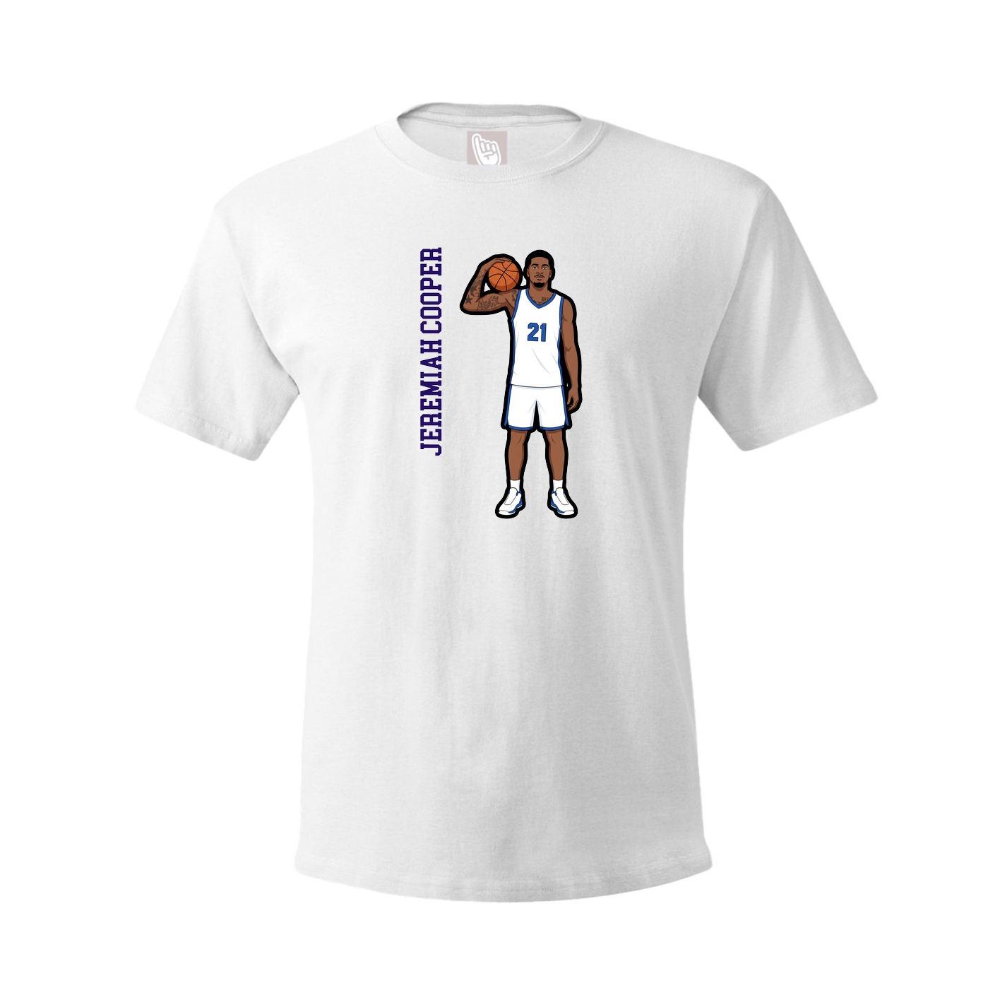 Tee — Name Vertical in White
