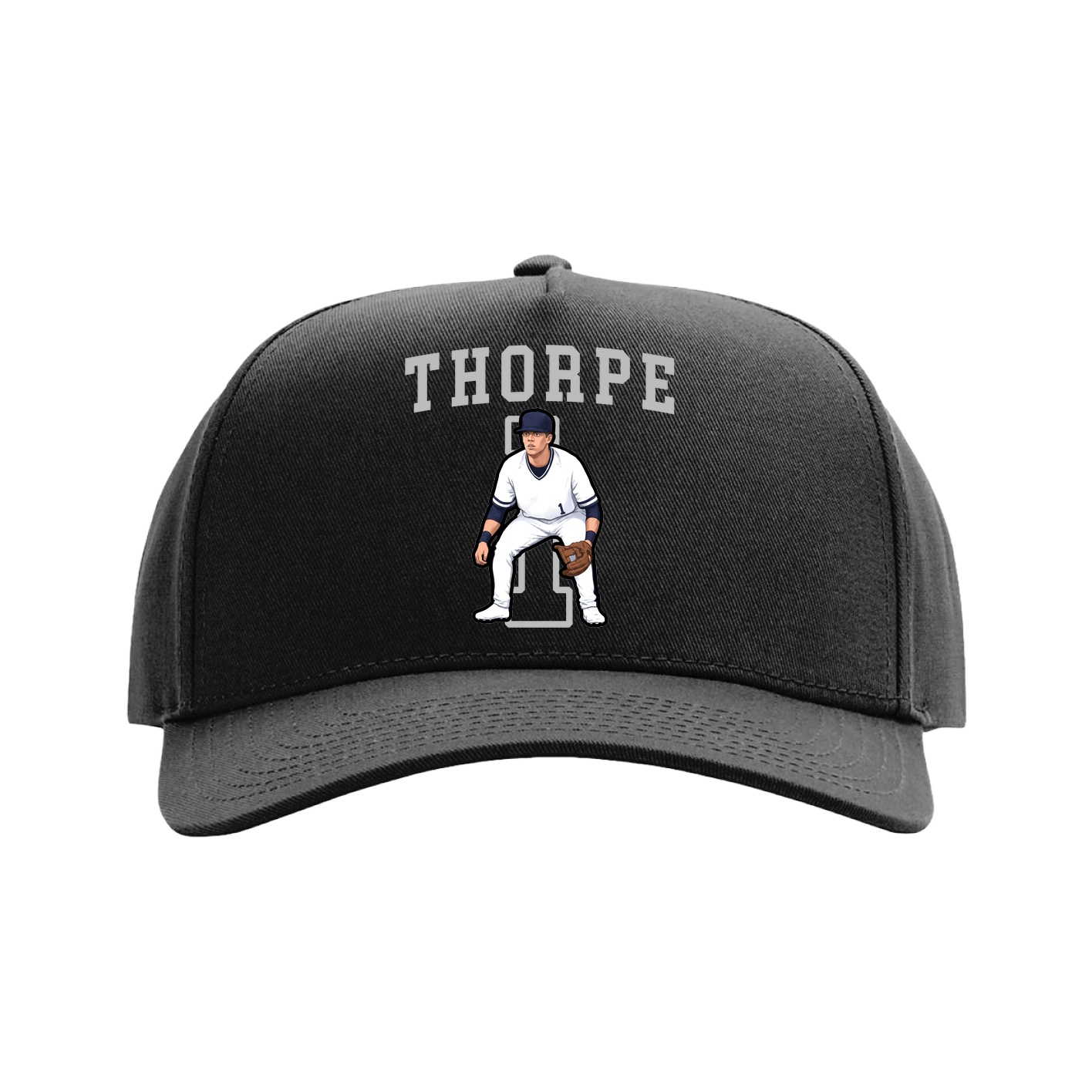Full Fabric Five-Panel Champ Cap — Shirsey in Black