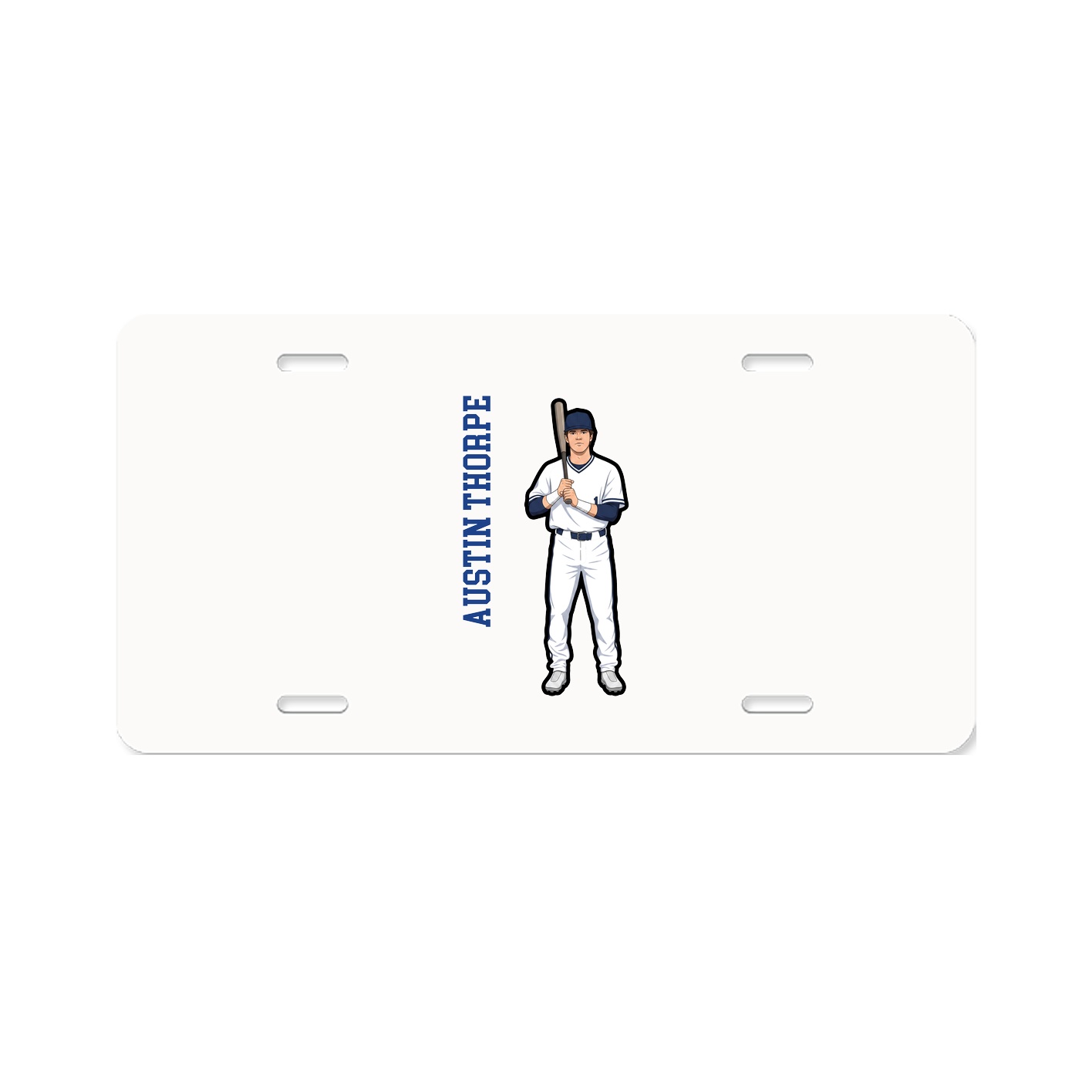 License Plate — Name Vertical in Classic