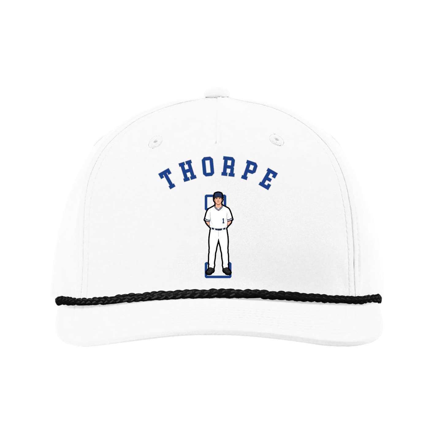 Five-Panel Classic Rope Cap — Shirsey Arch in White