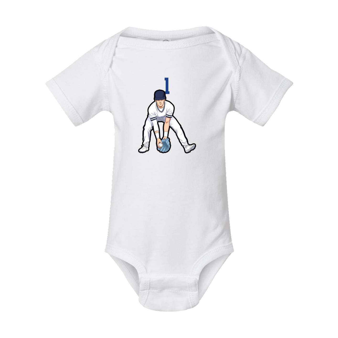 Baby Onesie — Number Top in White
