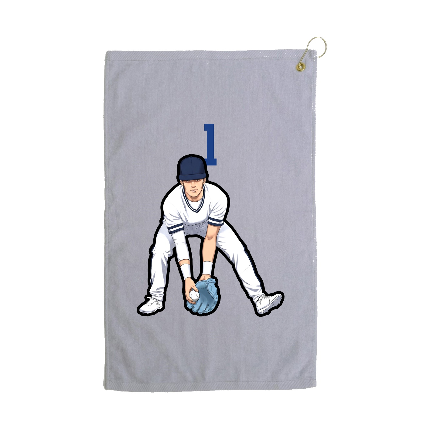 Golf Towel — Number Top in Grey