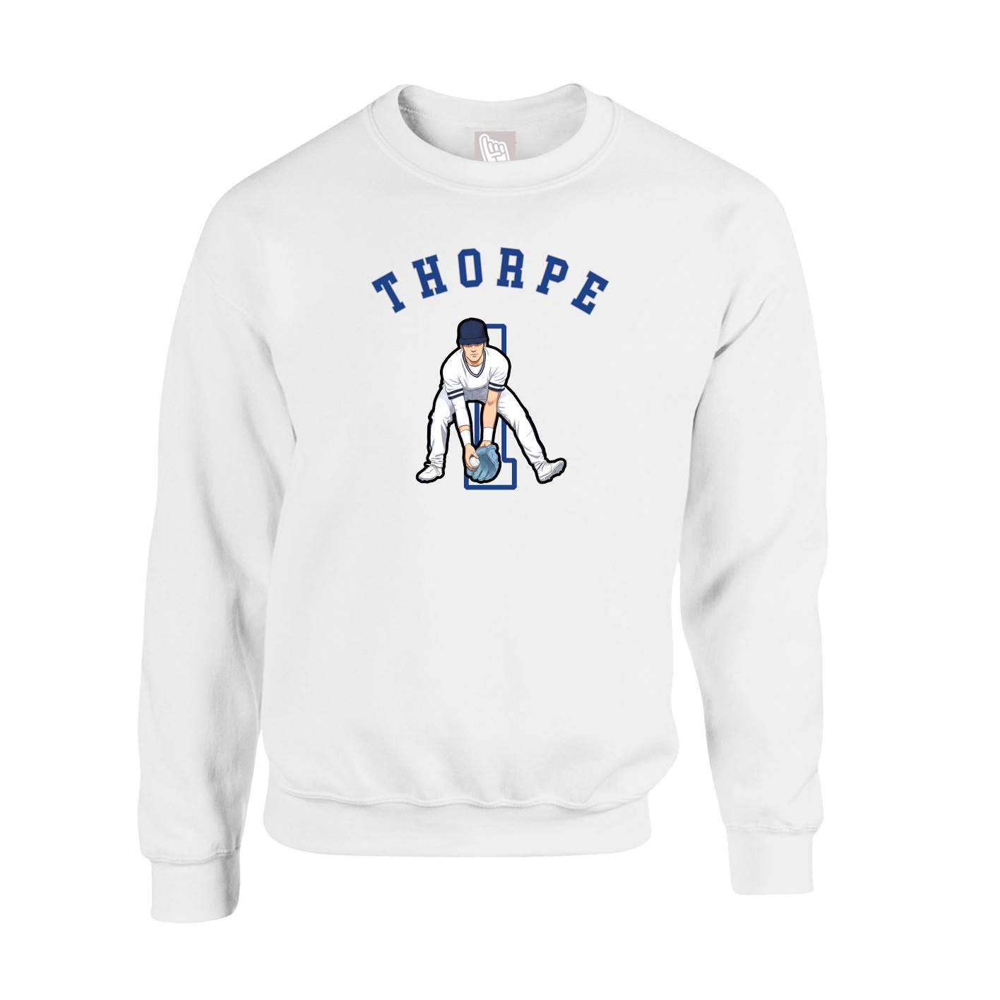 Fleece Crew — Shirsey Arch in White
