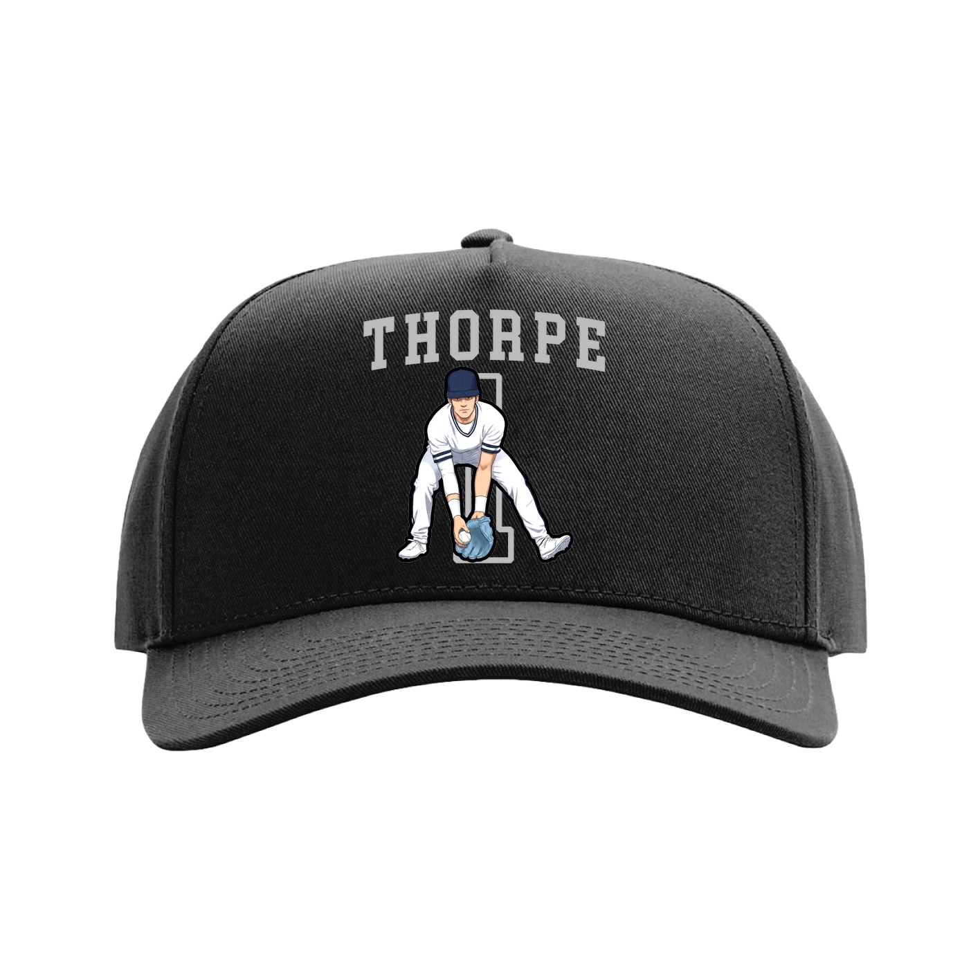 Full Fabric Five-Panel Champ Cap — Shirsey in Black