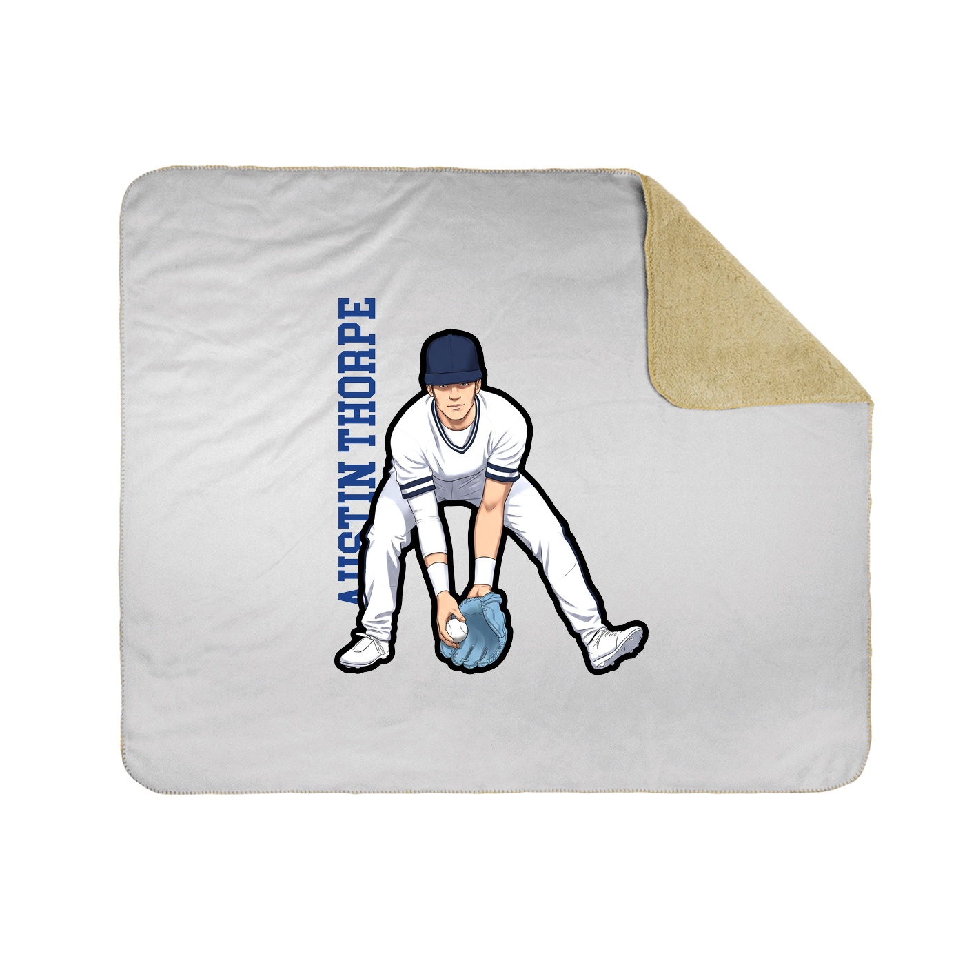 Throw Blanket — Name Vertical in White