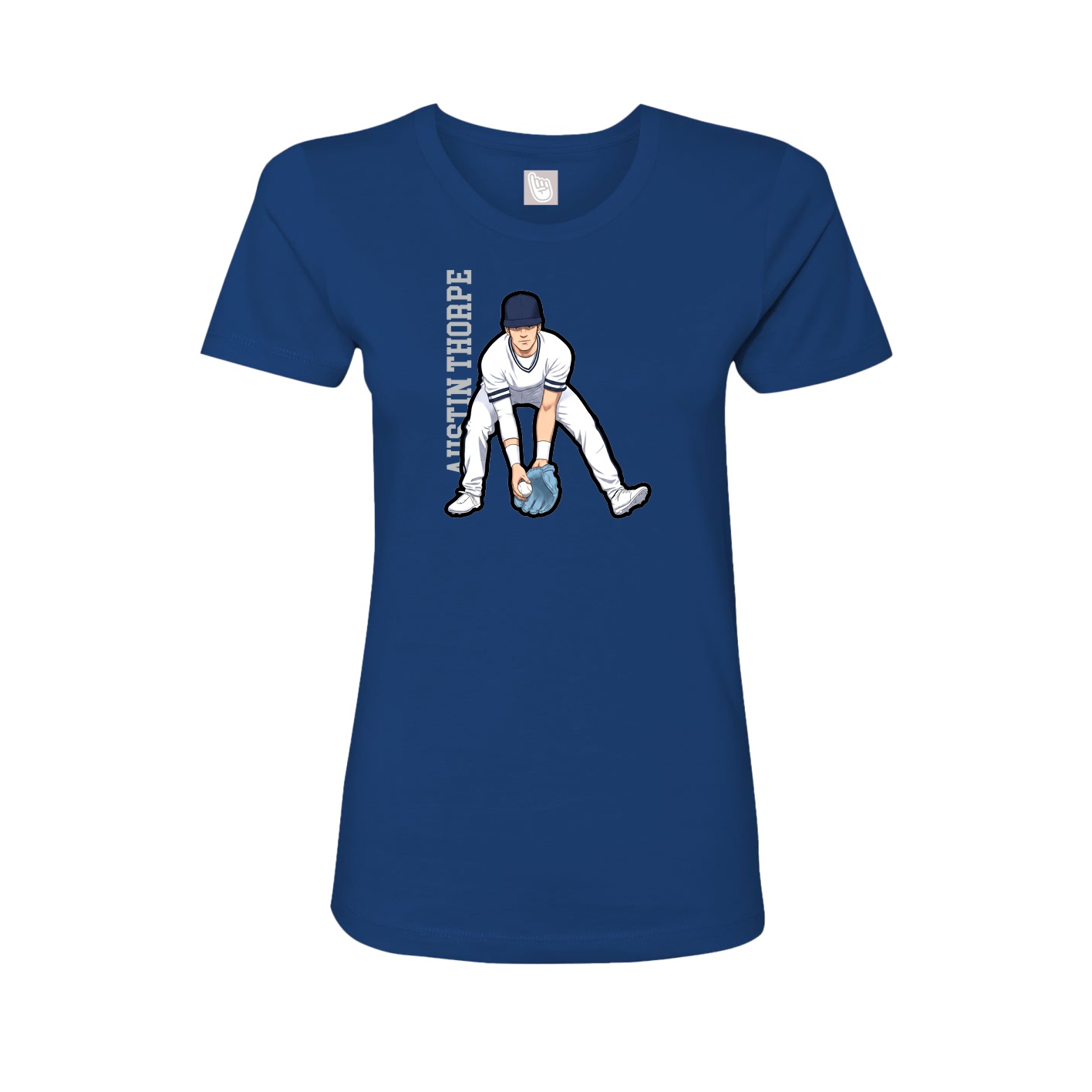 Womens Tee — Name Vertical in Royal