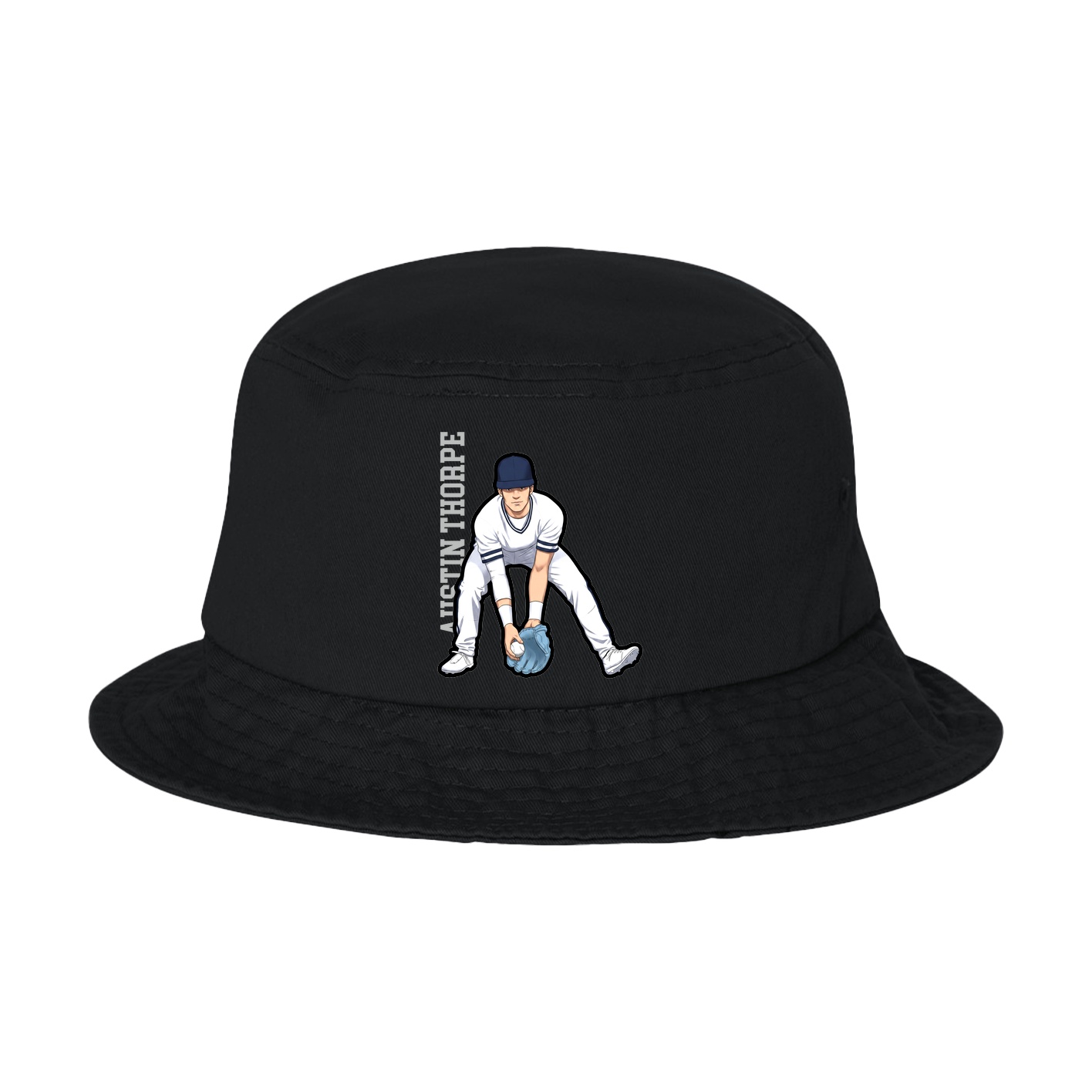Bucket Cap — Name Vertical in Black